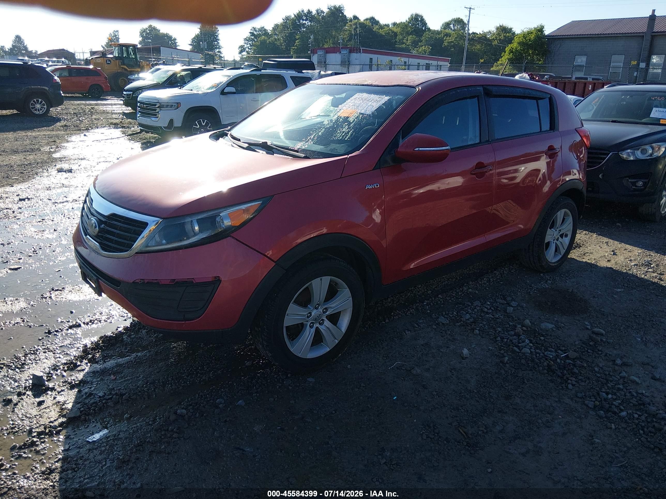 2013 Kia Sportage Lx Red vin: KNDPBCA21D7422348