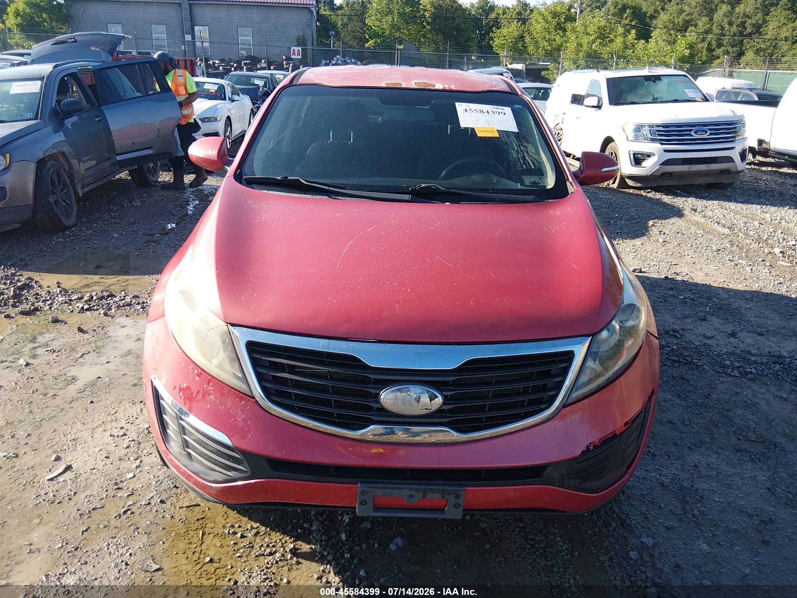 2013 Kia Sportage Lx Red vin: KNDPBCA21D7422348