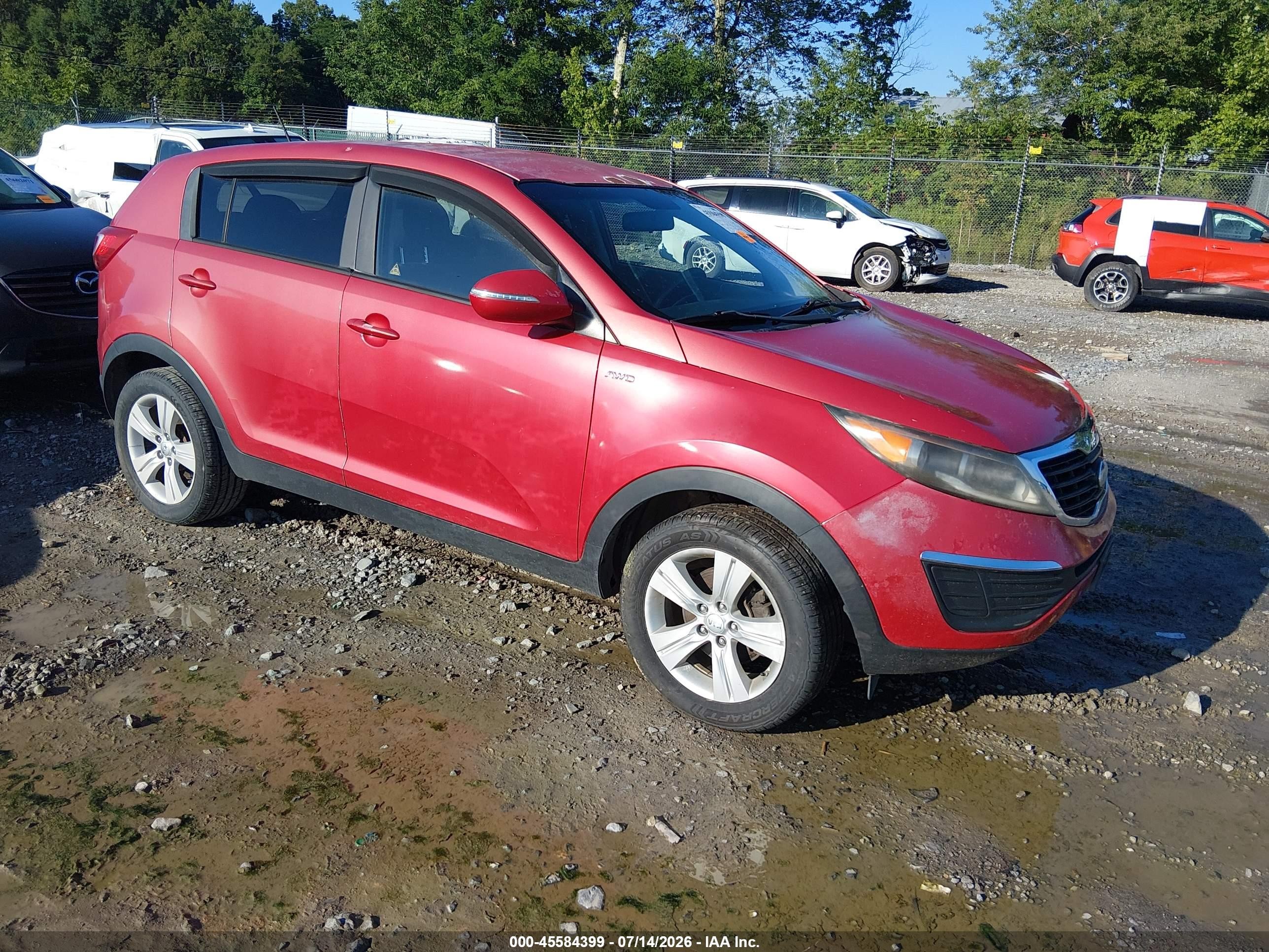 2013 Kia Sportage Lx Red vin: KNDPBCA21D7422348