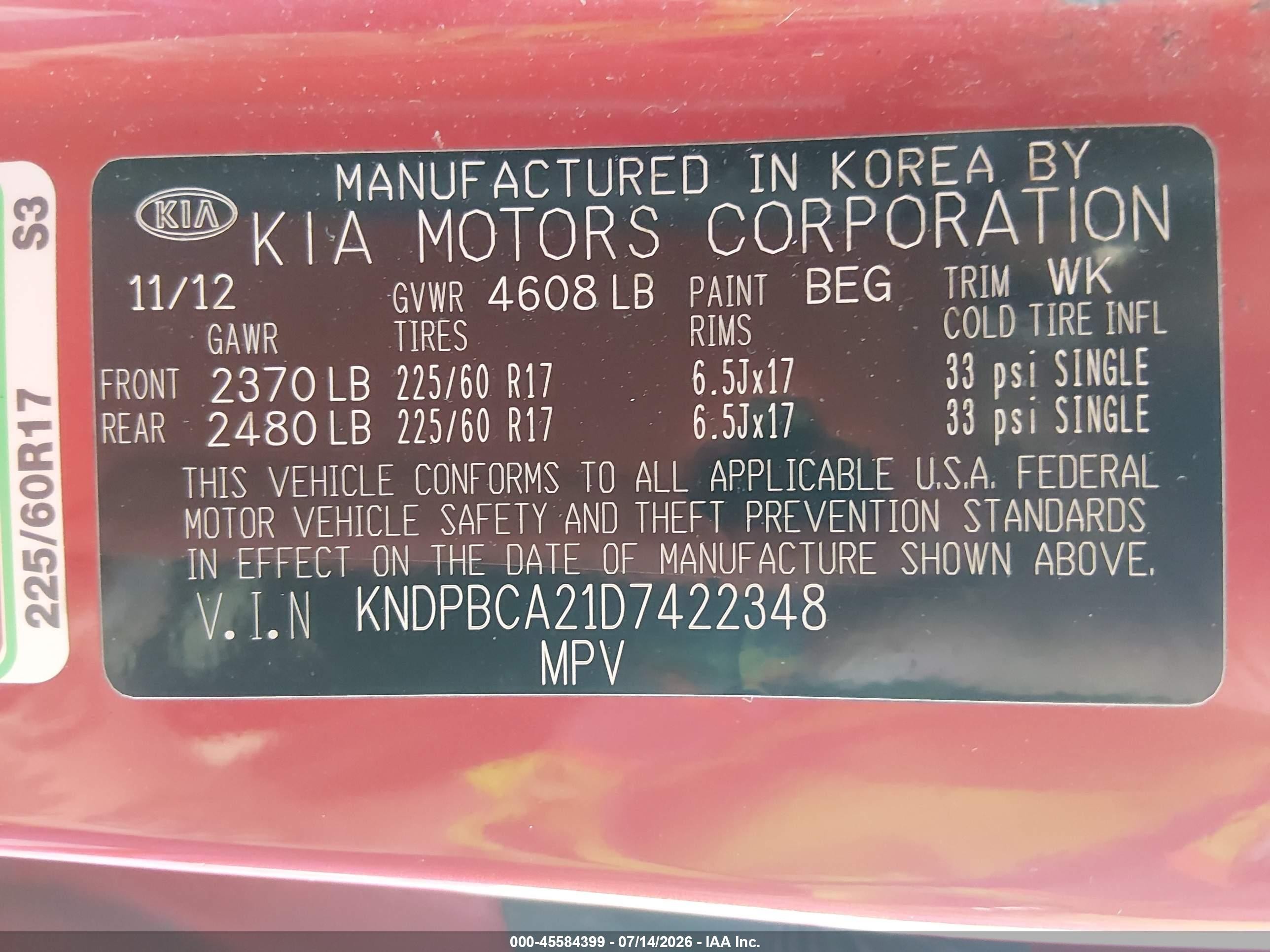 2013 Kia Sportage Lx Red vin: KNDPBCA21D7422348