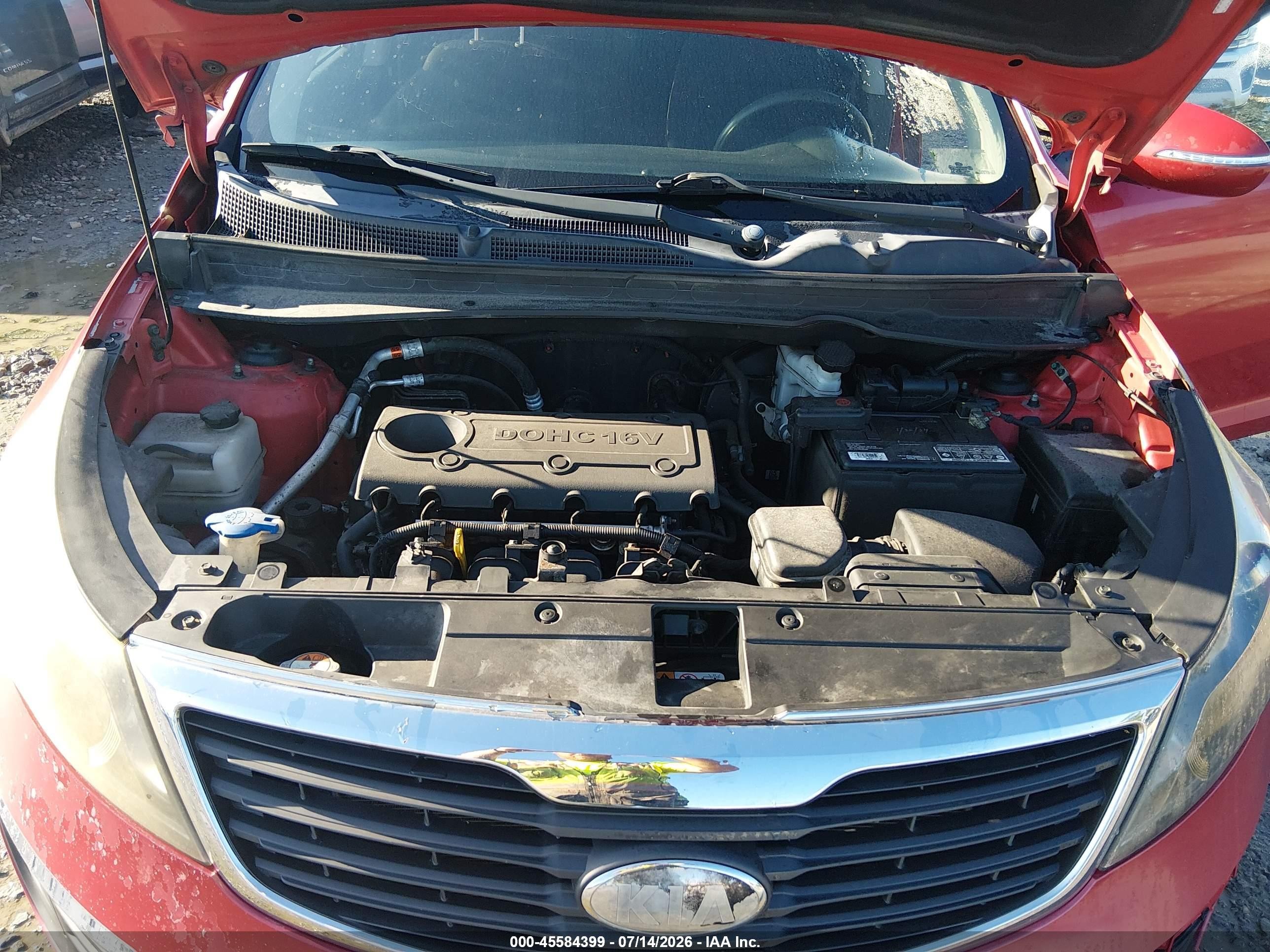 2013 Kia Sportage Lx Red vin: KNDPBCA21D7422348