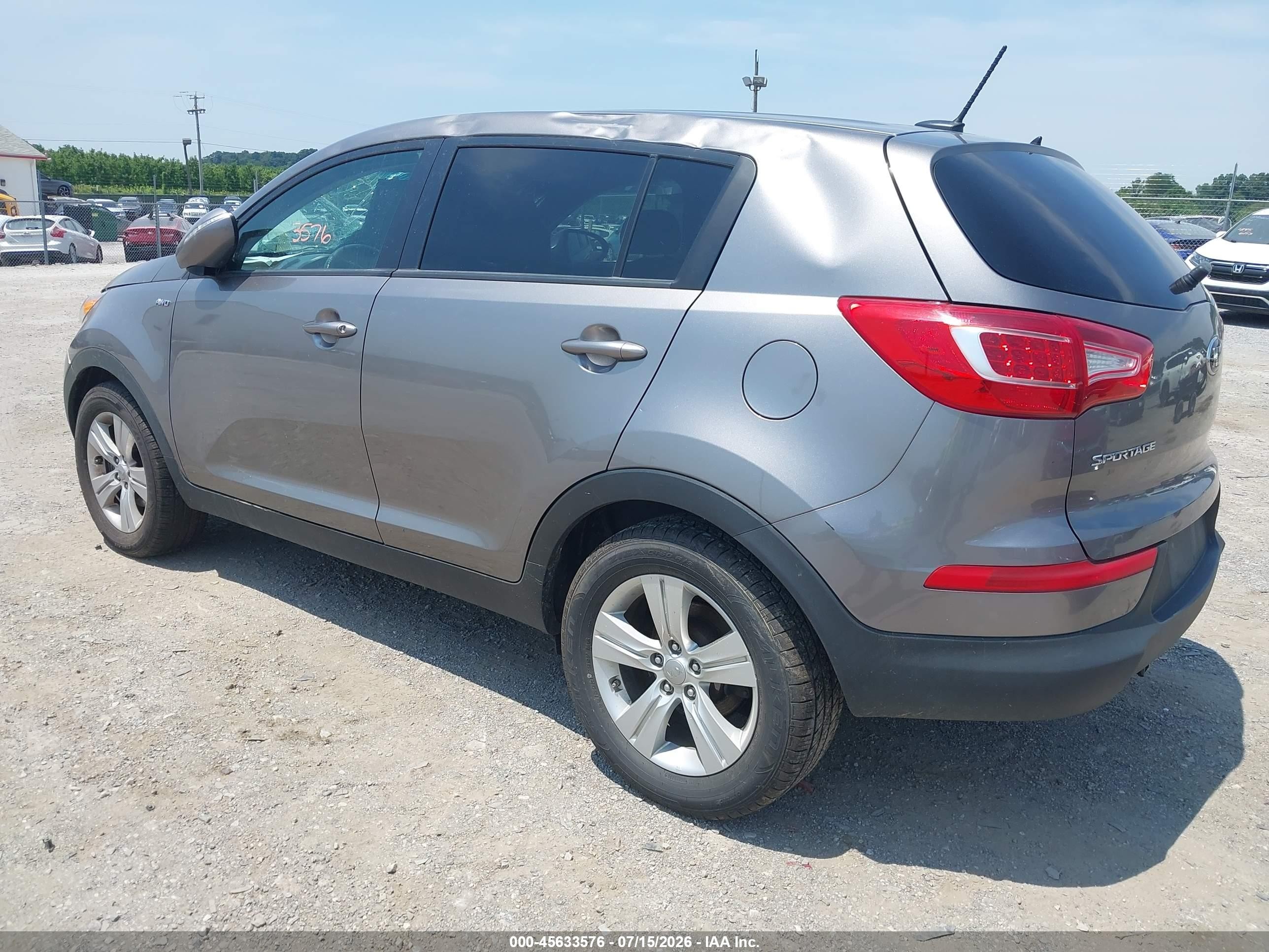 2013 Kia Sportage Lx Gray vin: KNDPBCA21D7494585