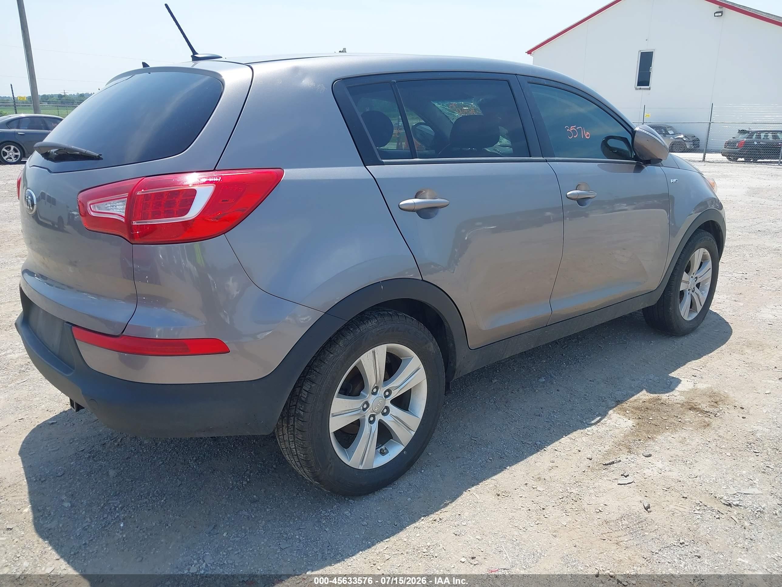 2013 Kia Sportage Lx Gray vin: KNDPBCA21D7494585