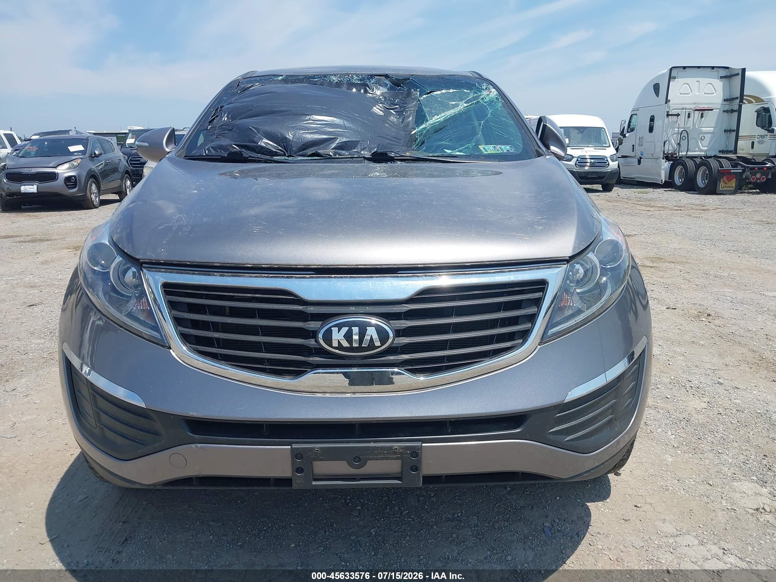2013 Kia Sportage Lx Gray vin: KNDPBCA21D7494585