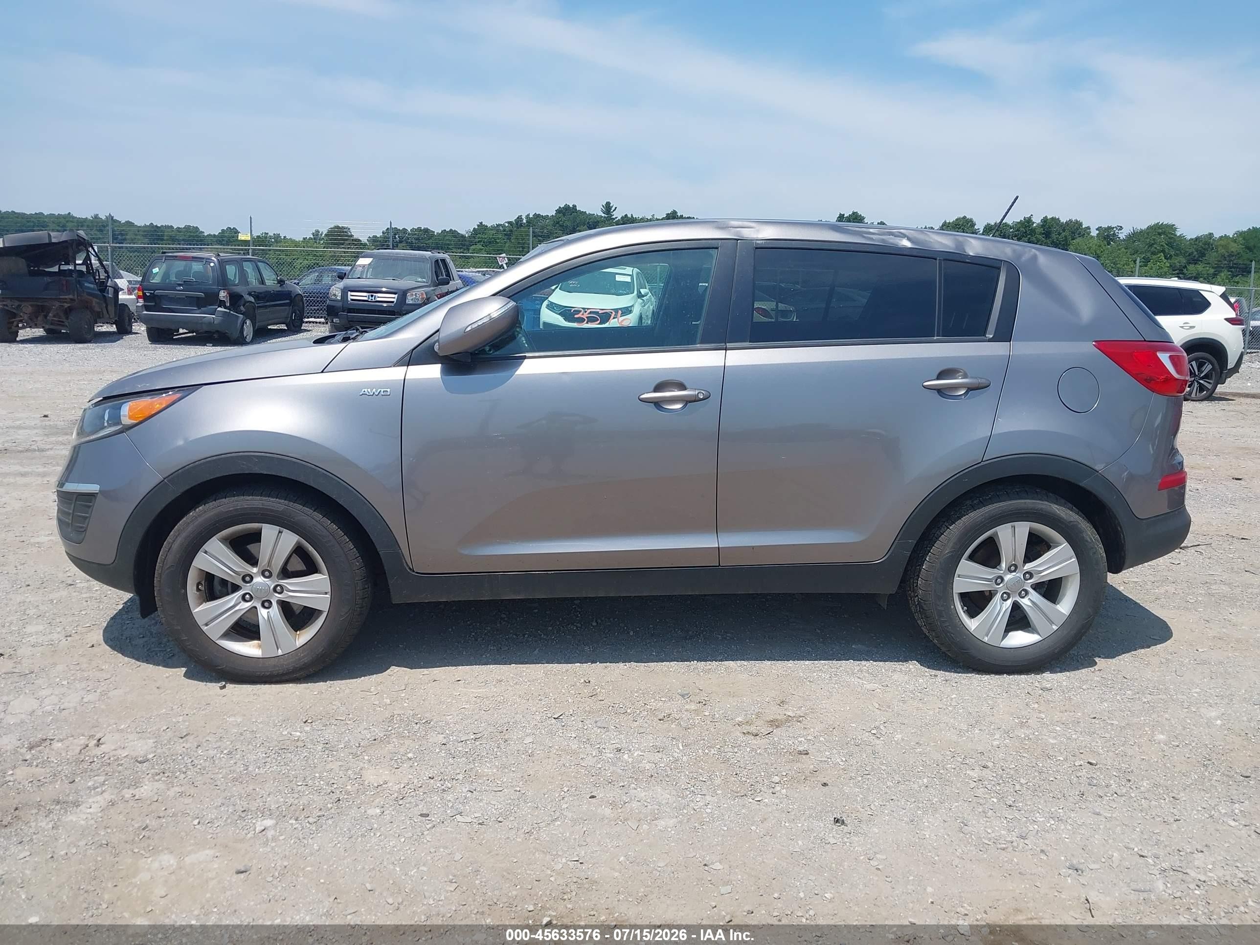 2013 Kia Sportage Lx Gray vin: KNDPBCA21D7494585