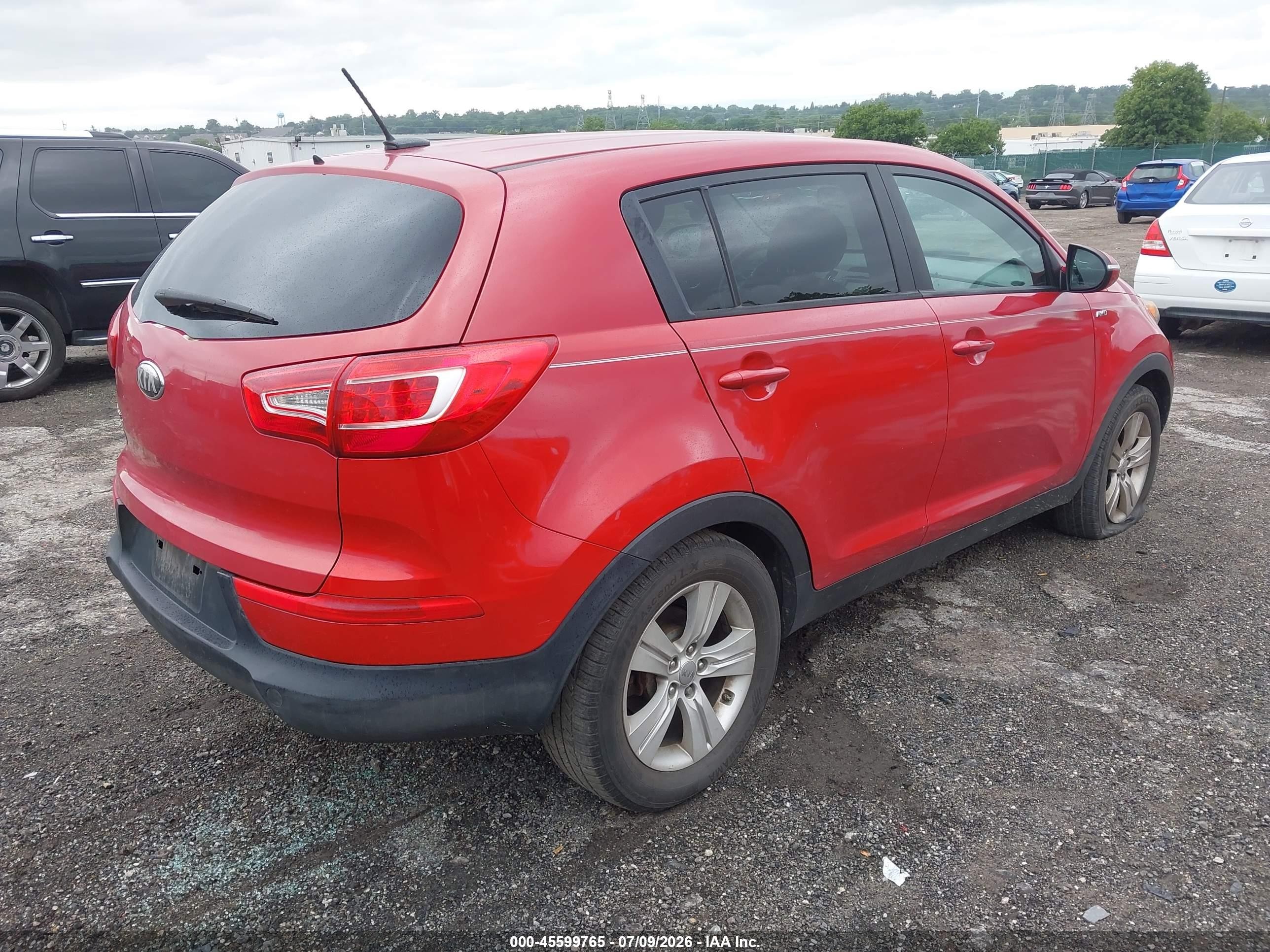 2013 Kia Sportage Lx Red vin: KNDPBCA22D7354786