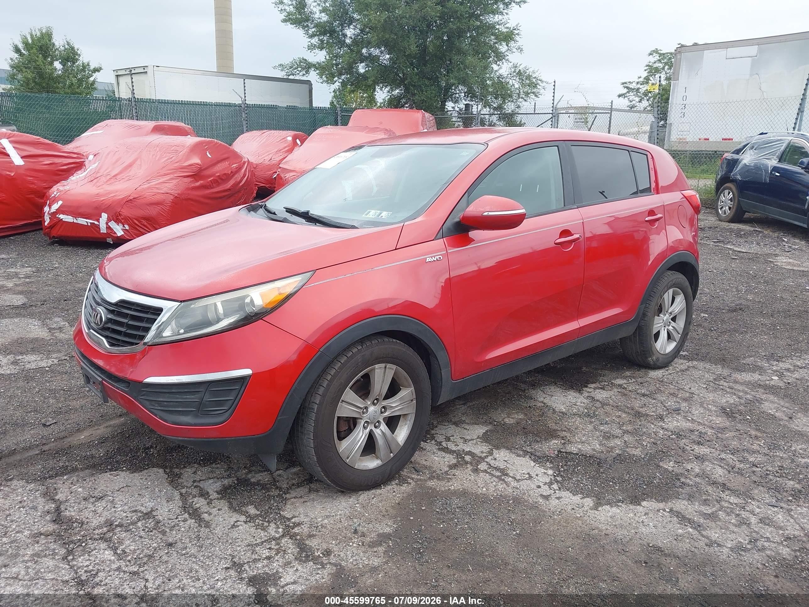 2013 Kia Sportage Lx Red vin: KNDPBCA22D7354786