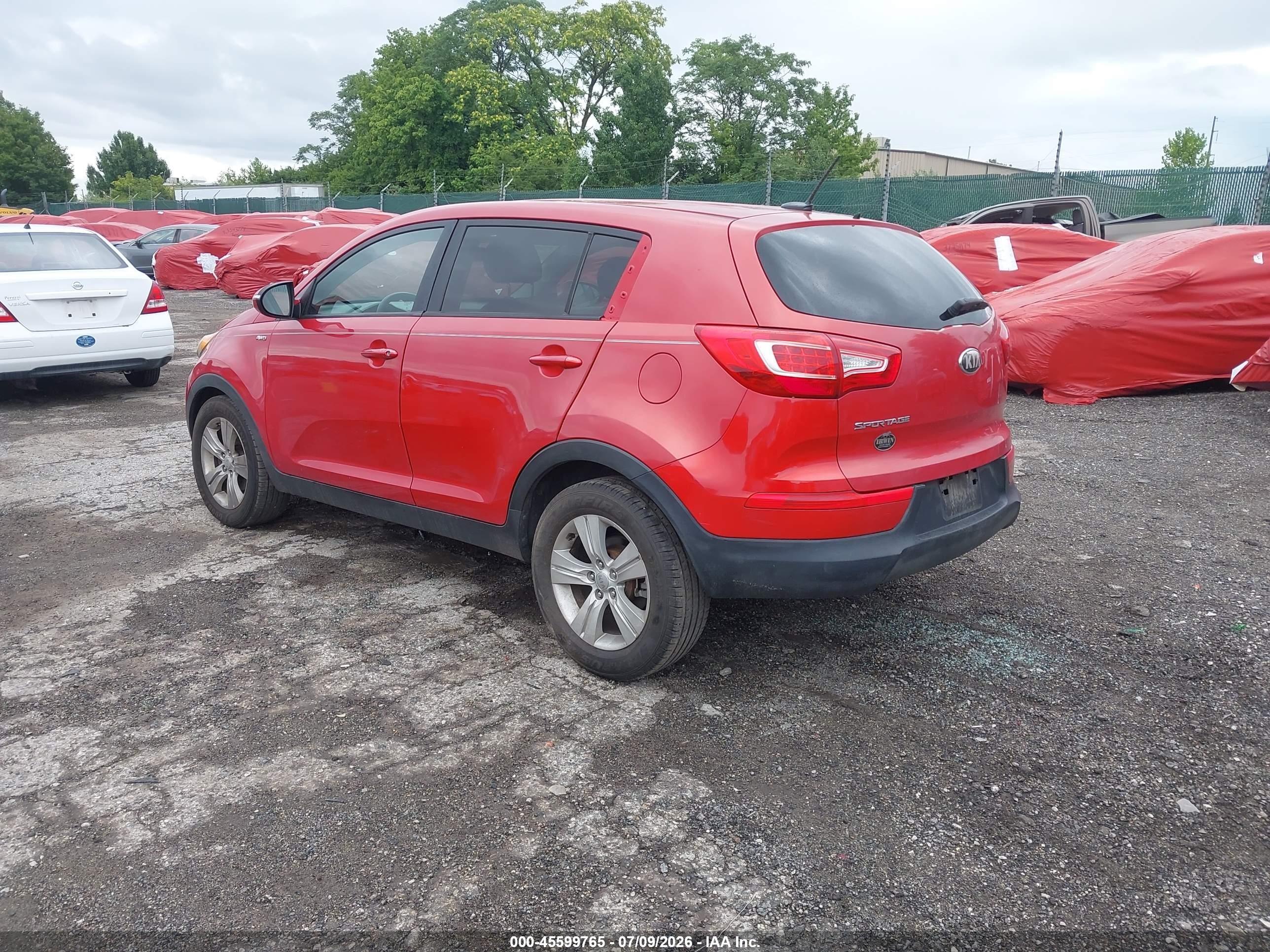 2013 Kia Sportage Lx Red vin: KNDPBCA22D7354786