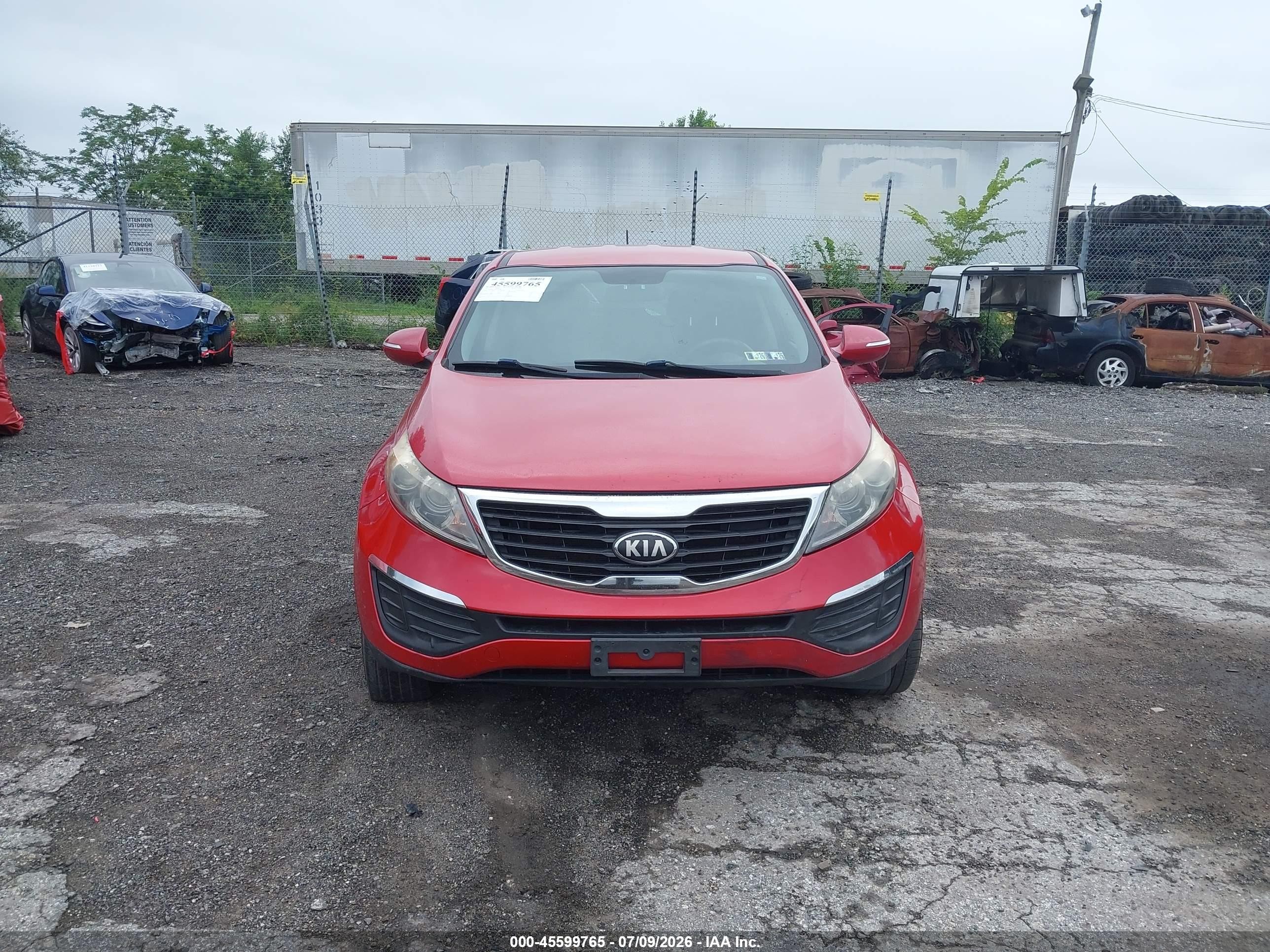 2013 Kia Sportage Lx Red vin: KNDPBCA22D7354786