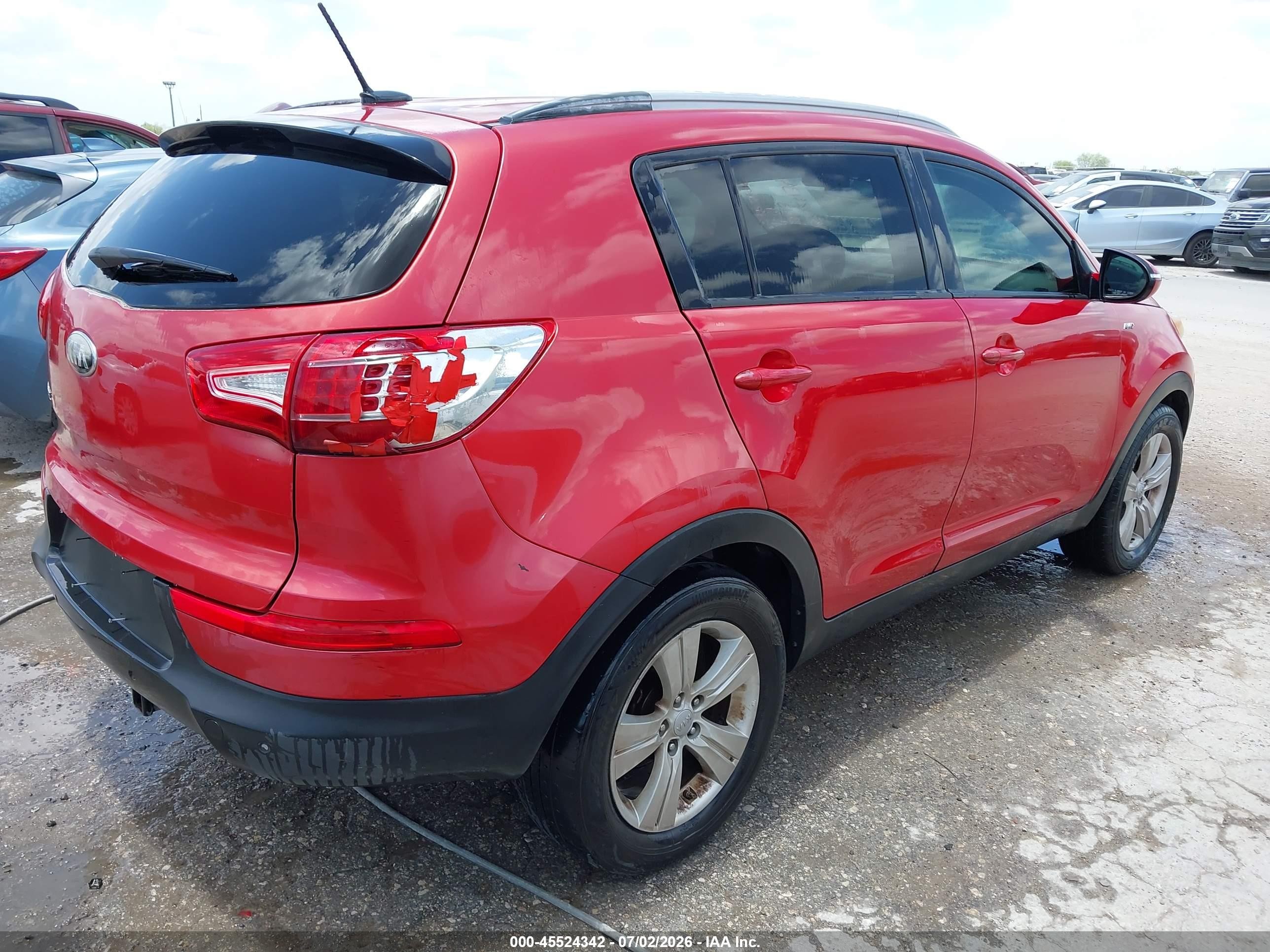 2013 Kia Sportage Lx Red vin: KNDPBCA22D7412184