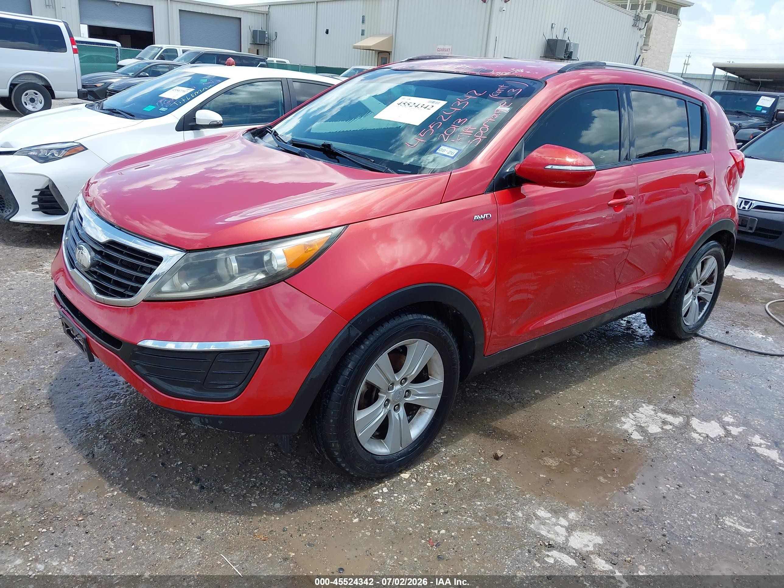 2013 Kia Sportage Lx Red vin: KNDPBCA22D7412184