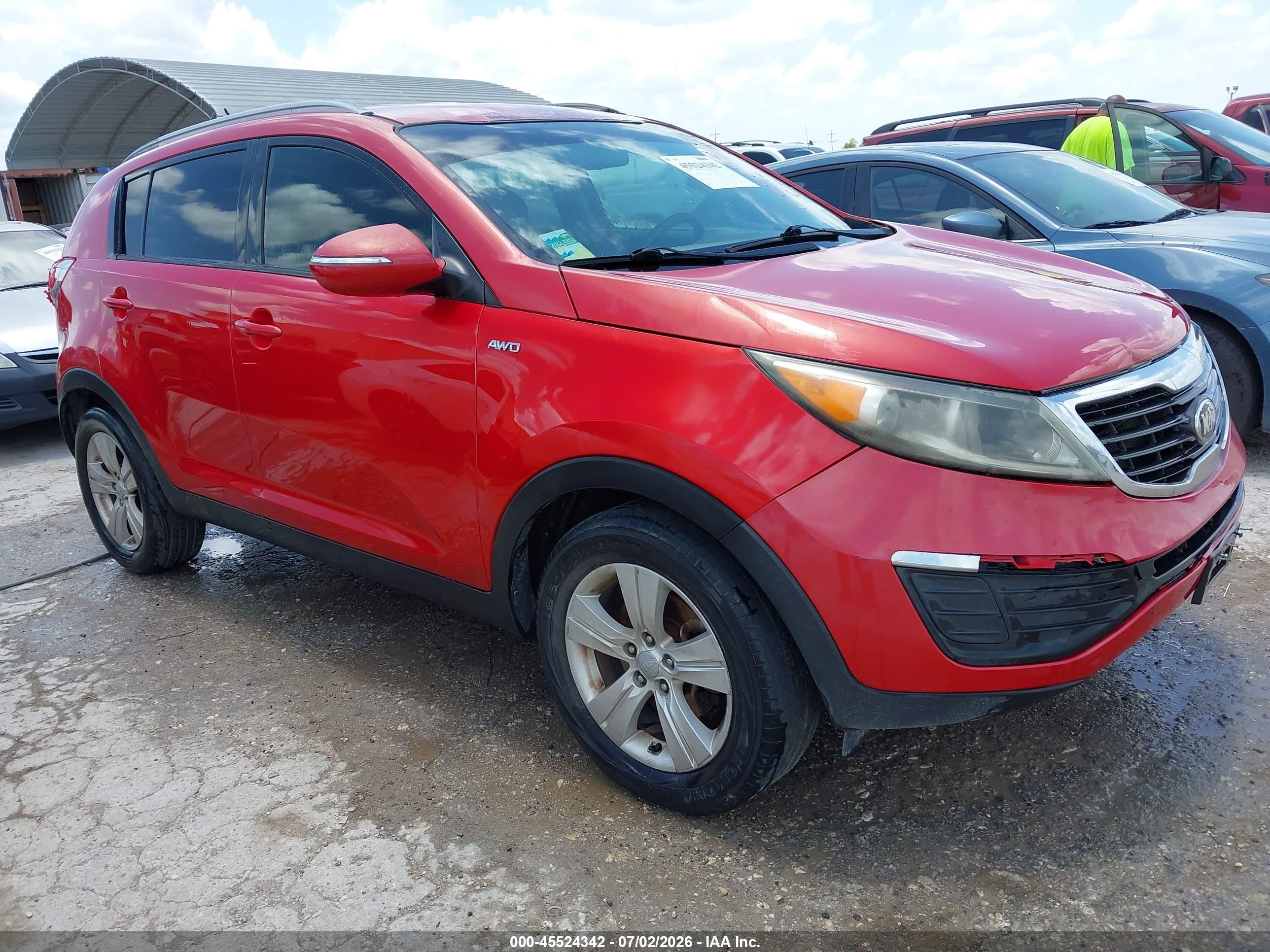 2013 Kia Sportage Lx Red vin: KNDPBCA22D7412184