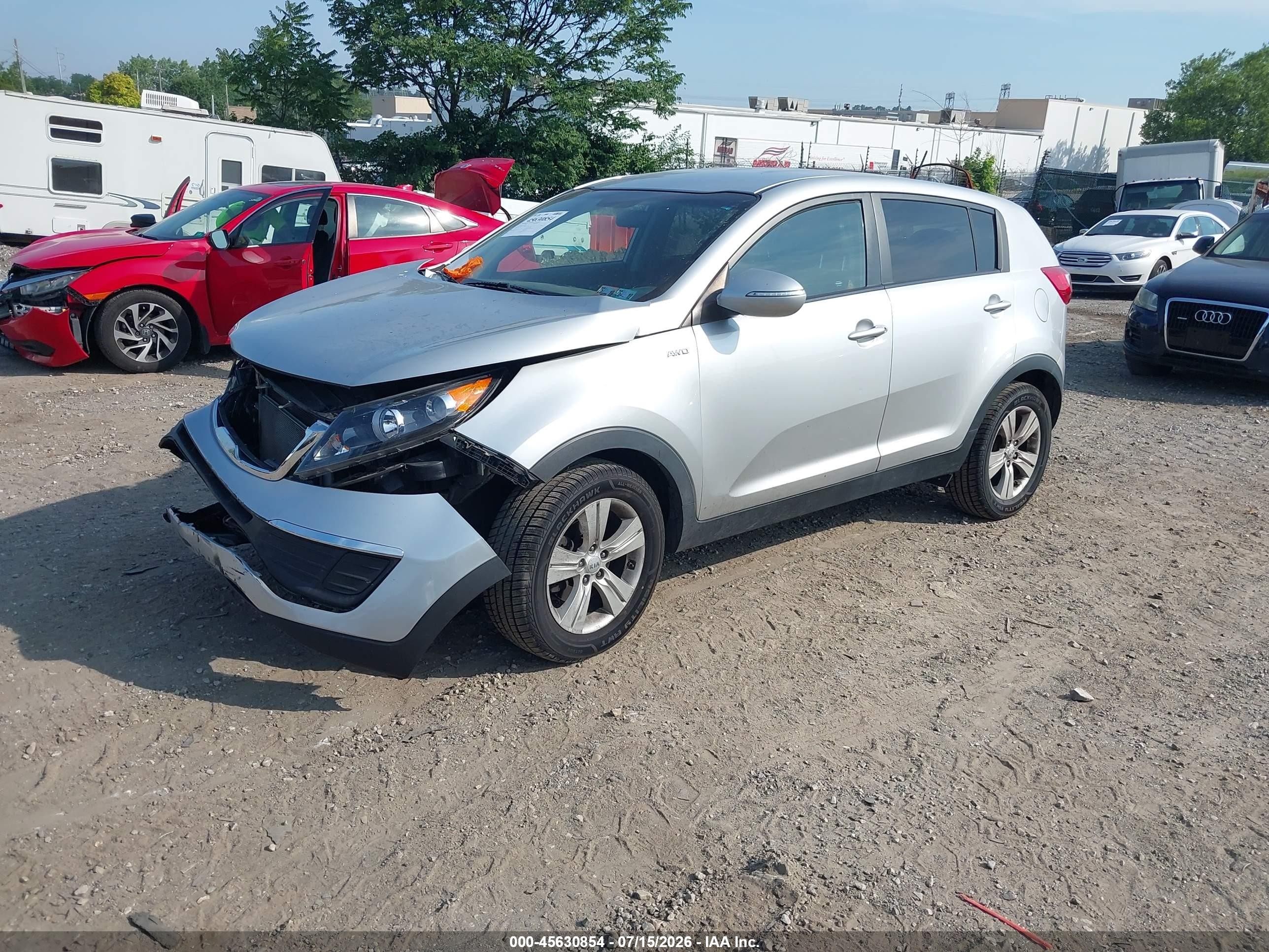 2012 Kia Sportage Lx Gray vin: KNDPBCA23C7210338