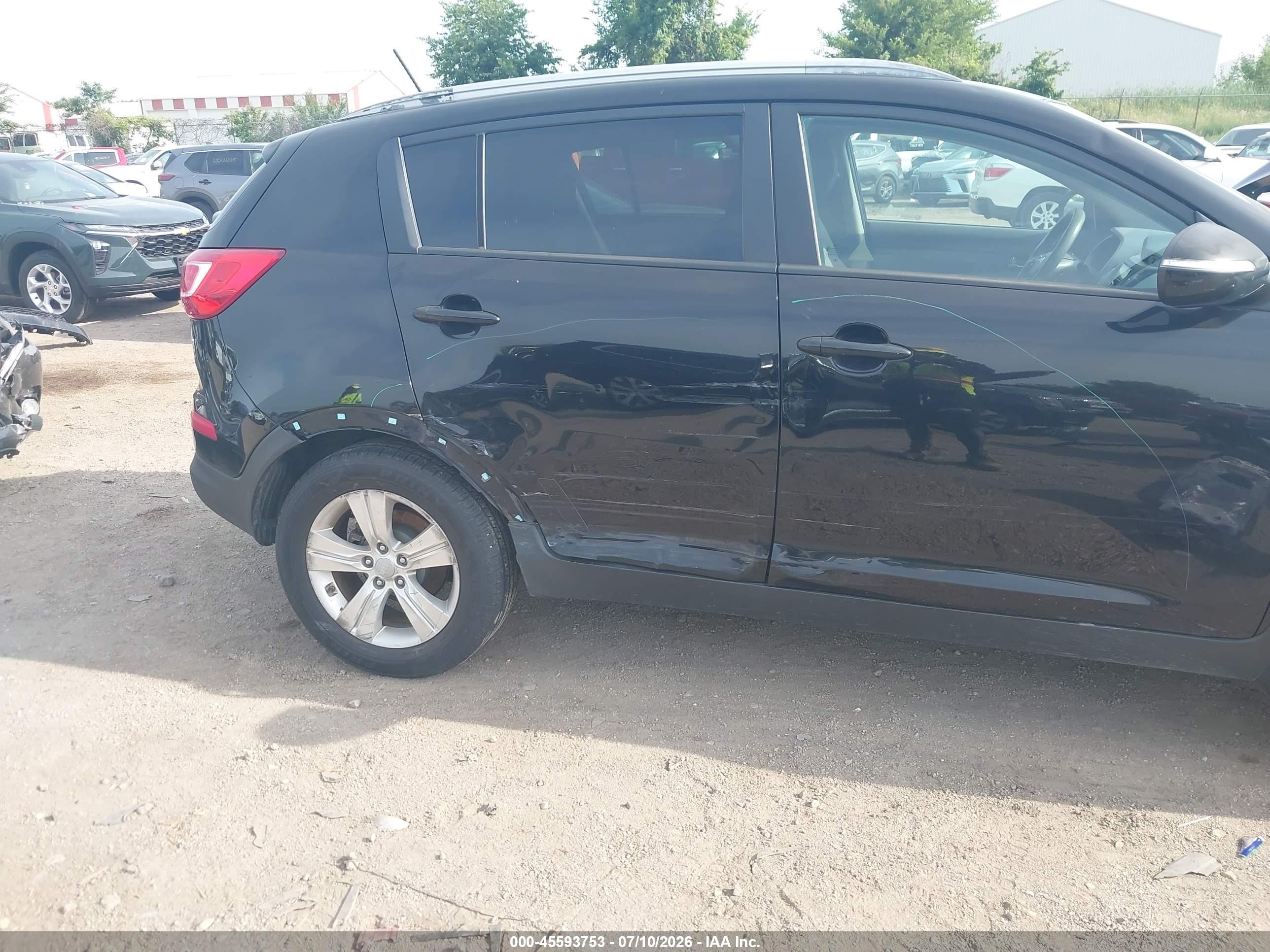 2012 Kia Sportage Lx Black vin: KNDPBCA23C7234462