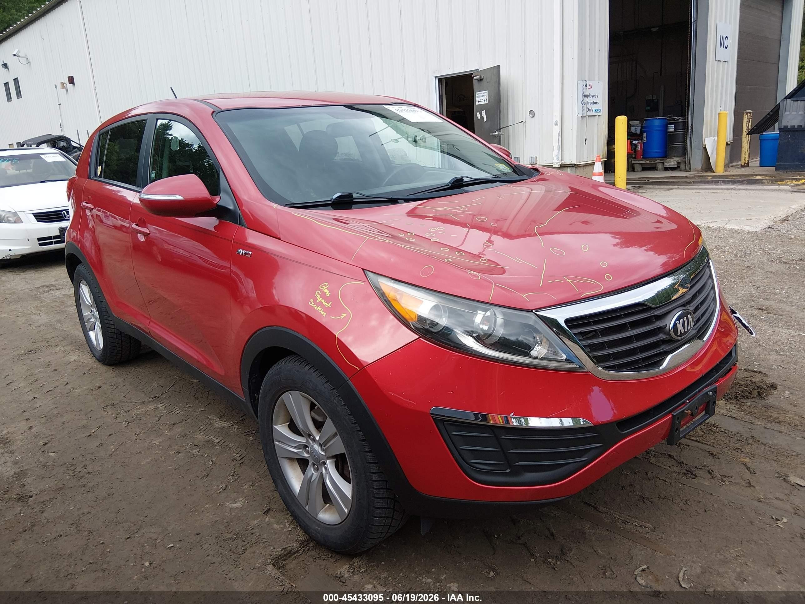 2013 Kia Sportage Lx Red vin: KNDPBCA23D7423307