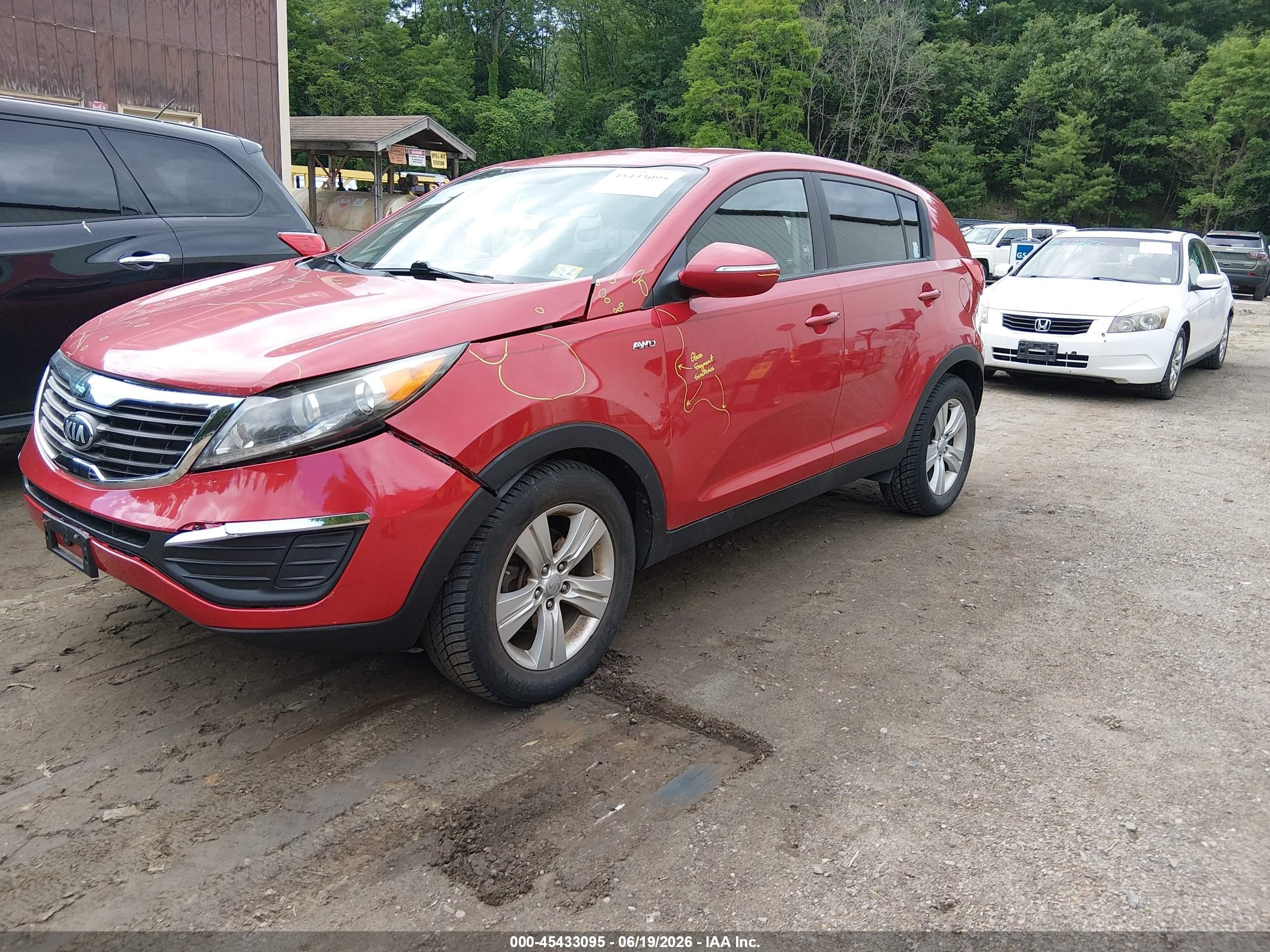 2013 Kia Sportage Lx Red vin: KNDPBCA23D7423307