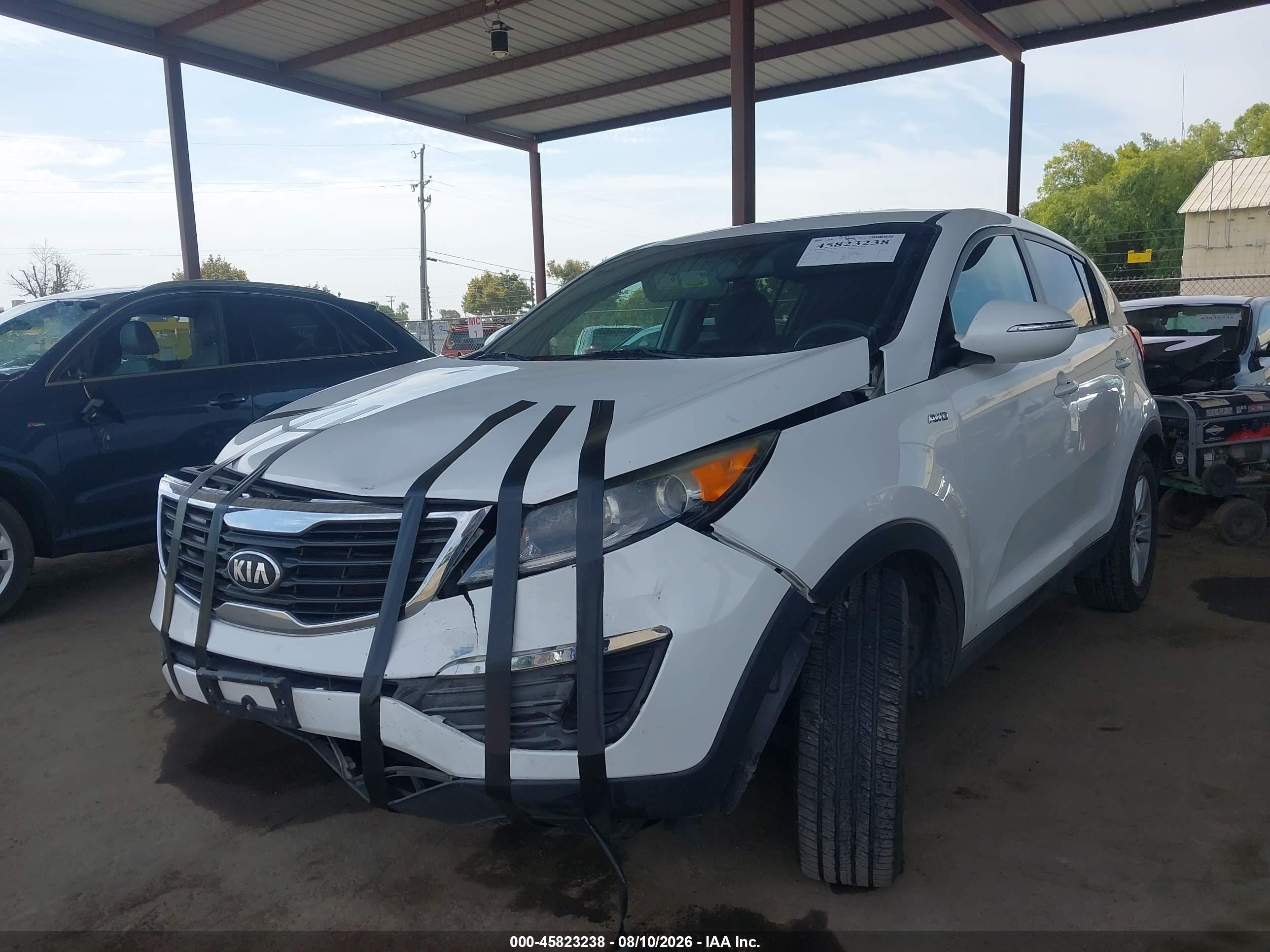 2013 Kia Sportage Lx White vin: KNDPBCA23D7463046