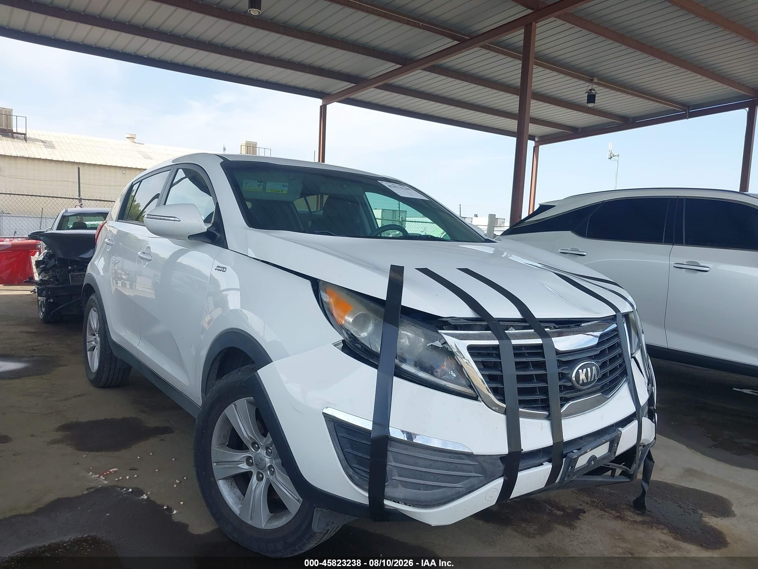 2013 Kia Sportage Lx White vin: KNDPBCA23D7463046