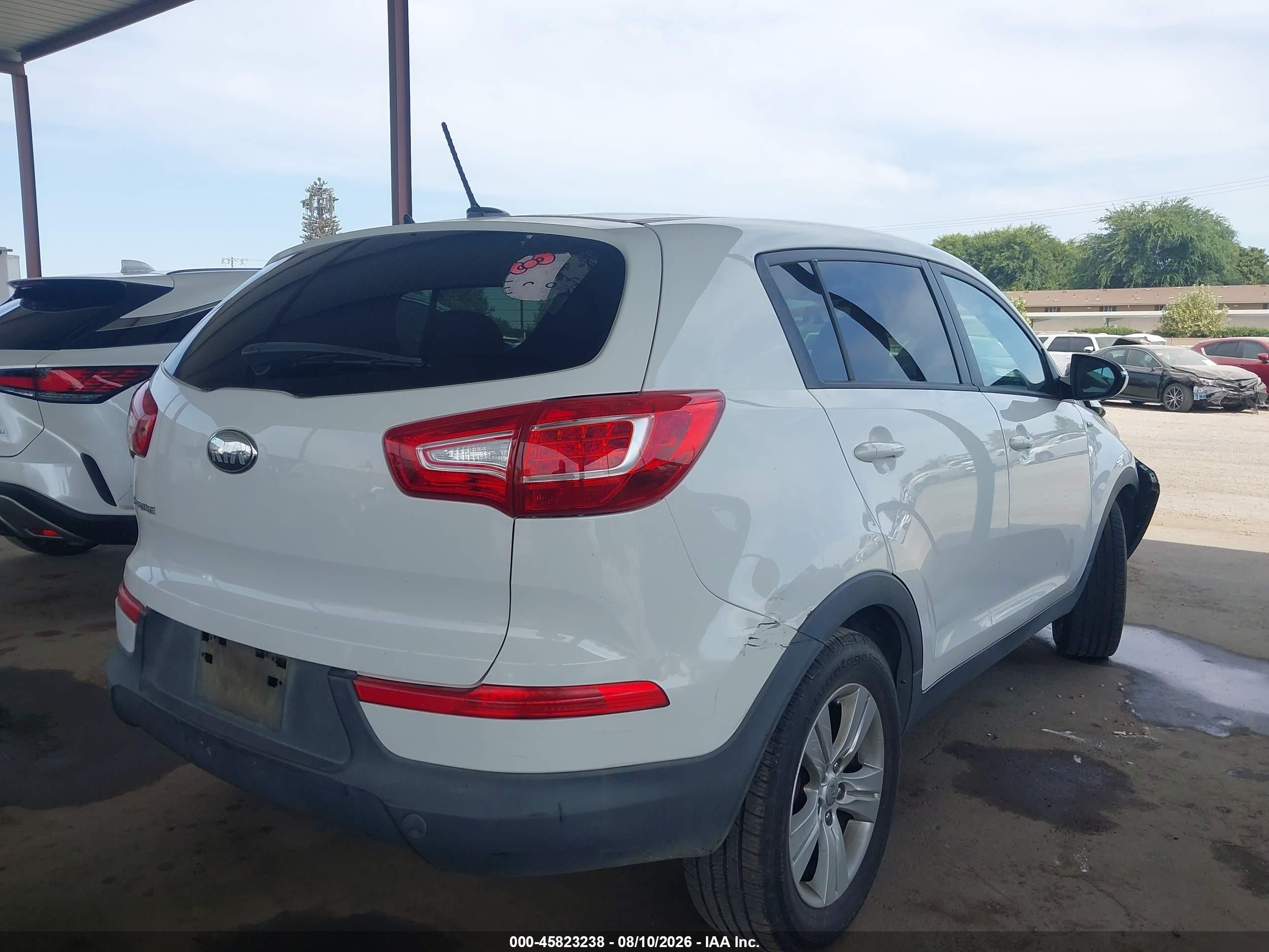 2013 Kia Sportage Lx White vin: KNDPBCA23D7463046