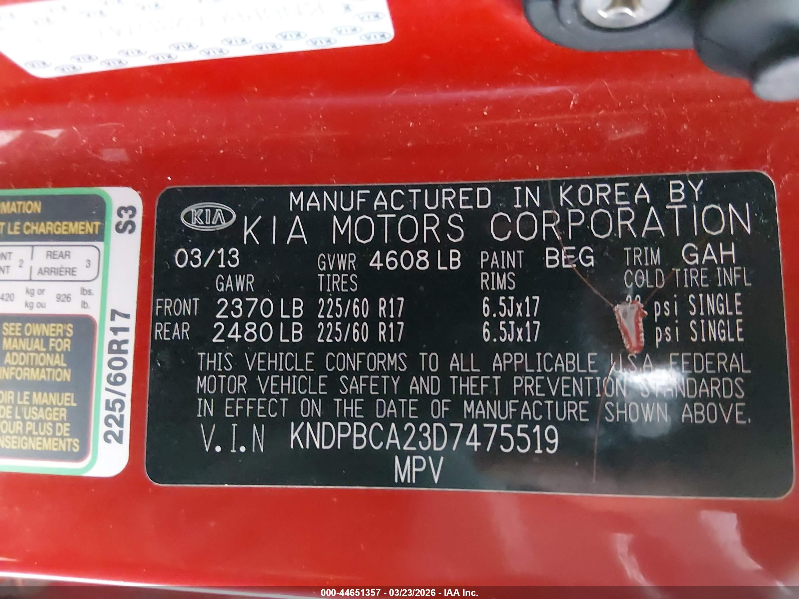 2013 Kia Sportage Lx Red vin: KNDPBCA23D7475519