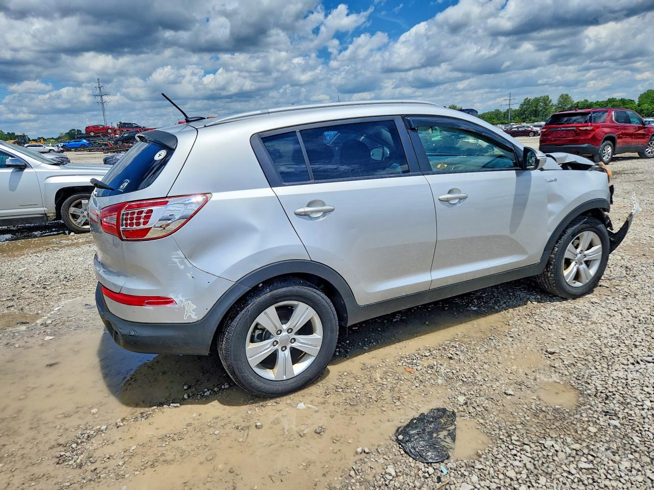 2013 Kia Sportage Lx Silver vin: KNDPBCA23D7478856