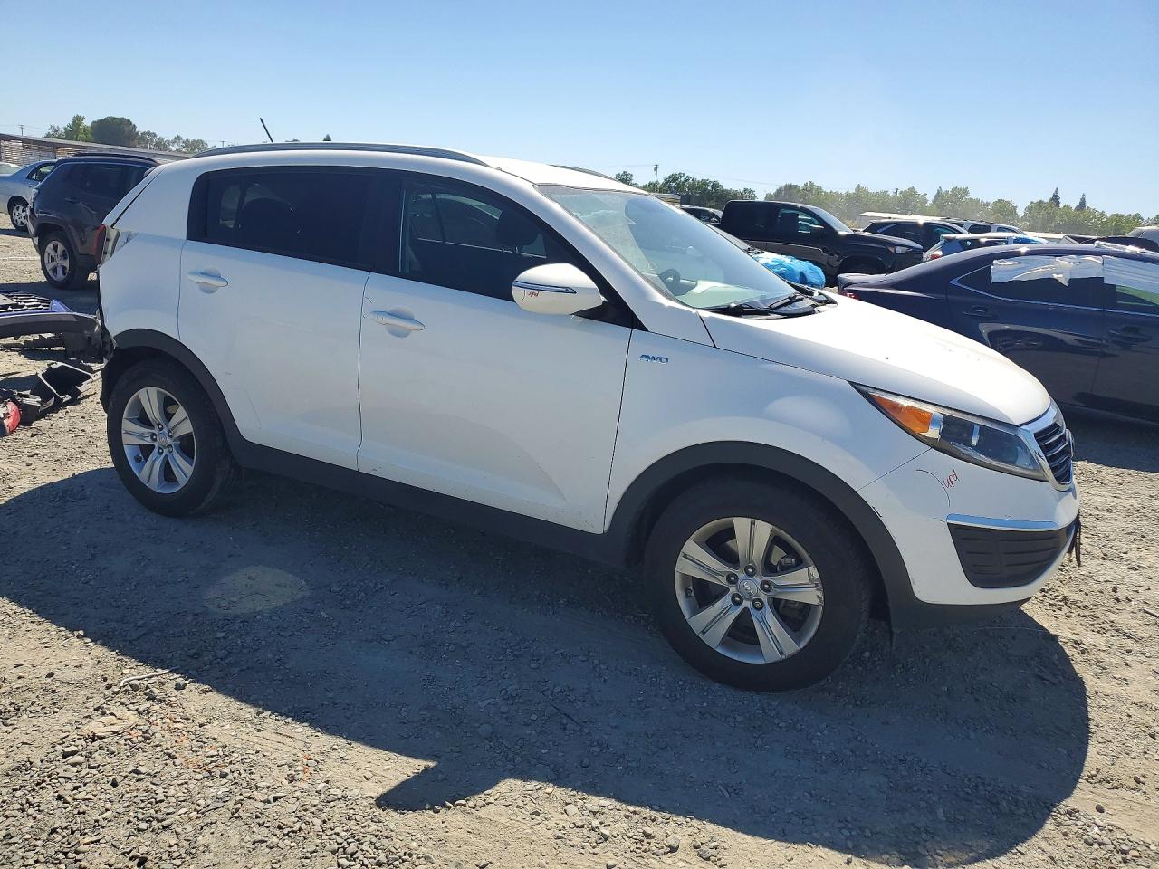 2013 Kia Sportage Lx White vin: KNDPBCA23D7499500