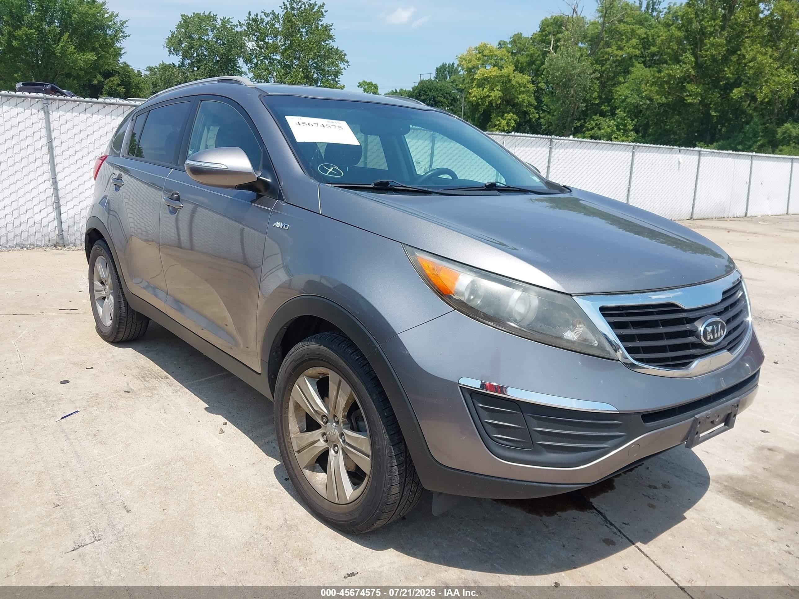 2012 Kia Sportage Lx Gray vin: KNDPBCA24C7304633