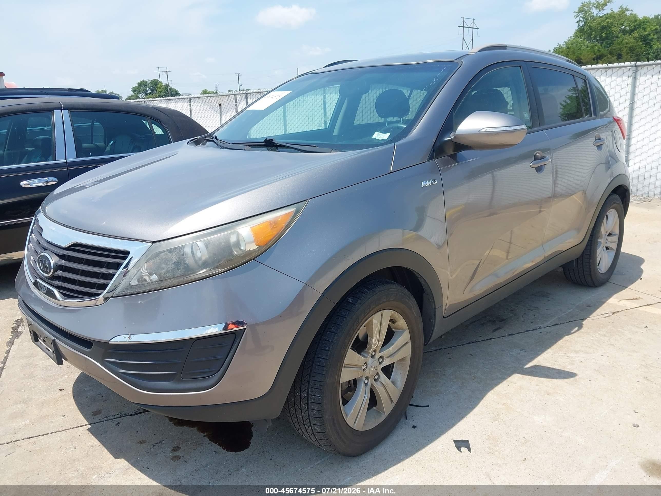 2012 Kia Sportage Lx Gray vin: KNDPBCA24C7304633