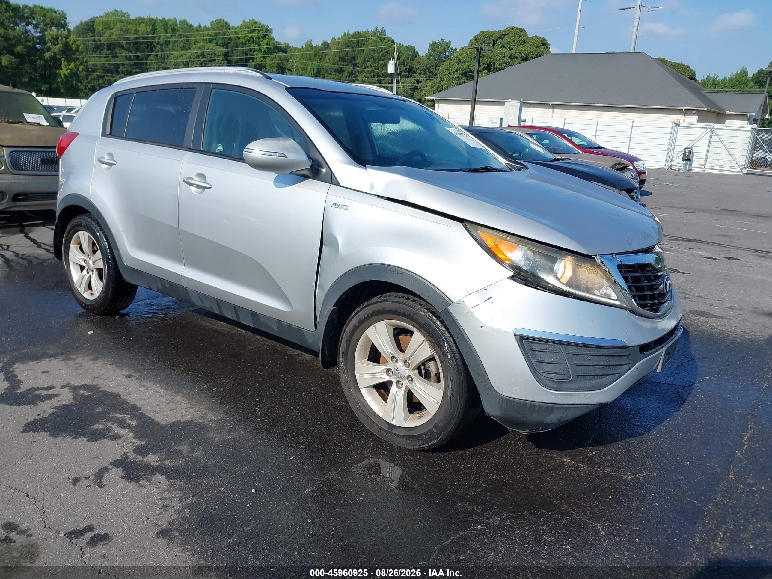 2013 Kia Sportage Lx Silver vin: KNDPBCA24D7356927