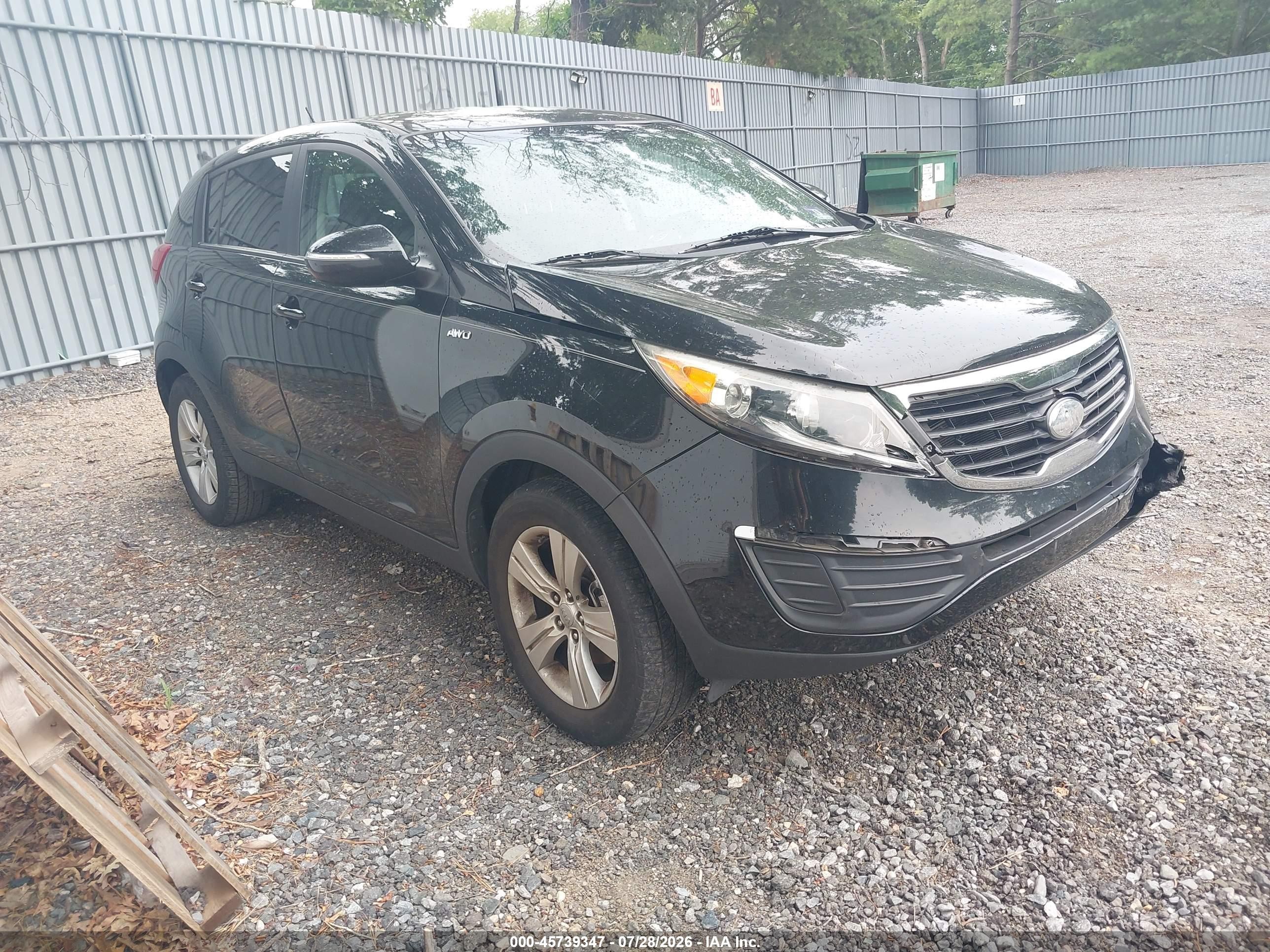 2013 Kia Sportage Lx Black vin: KNDPBCA24D7377440