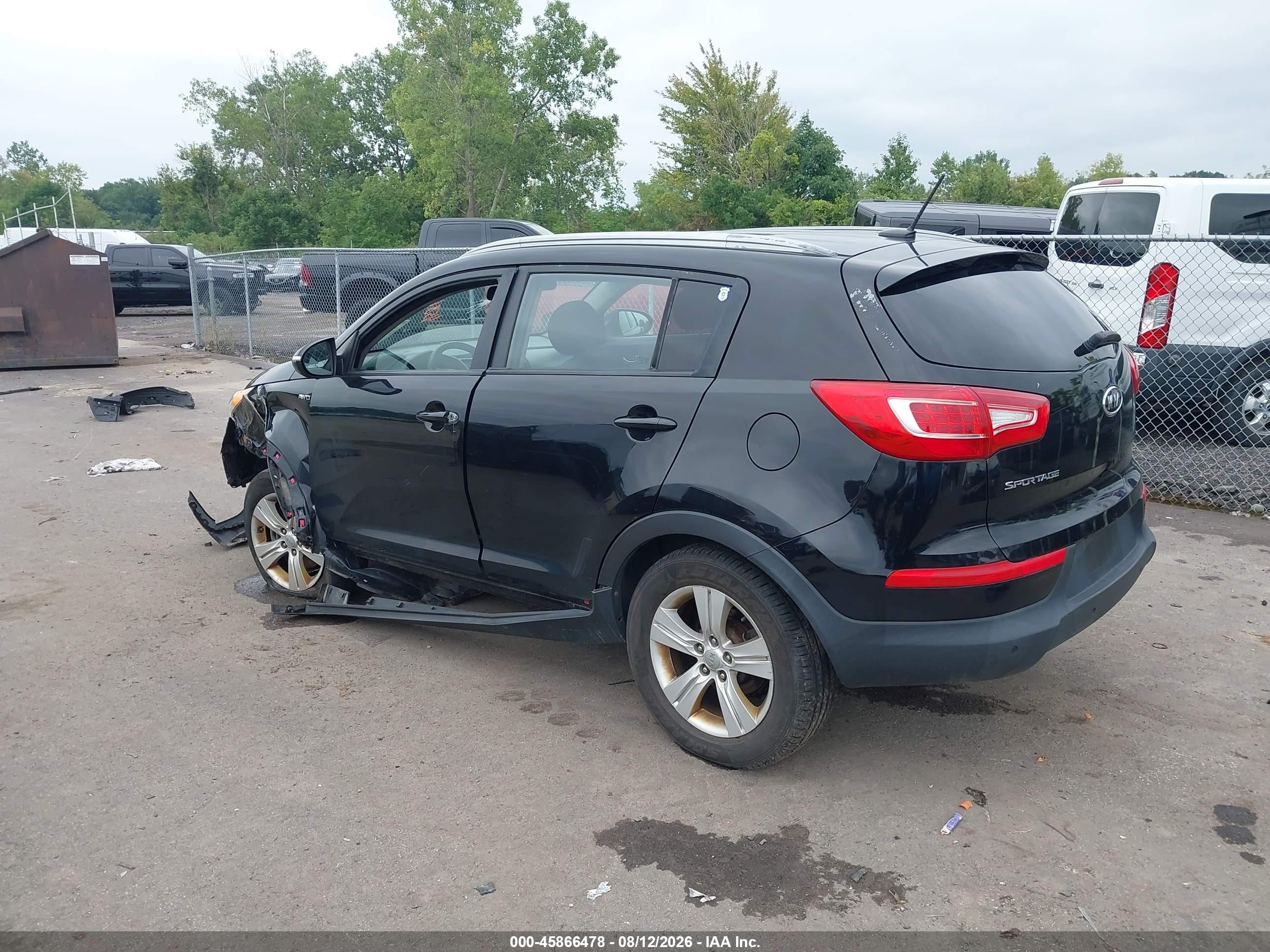 2012 Kia Sportage Lx Black vin: KNDPBCA25C7219073