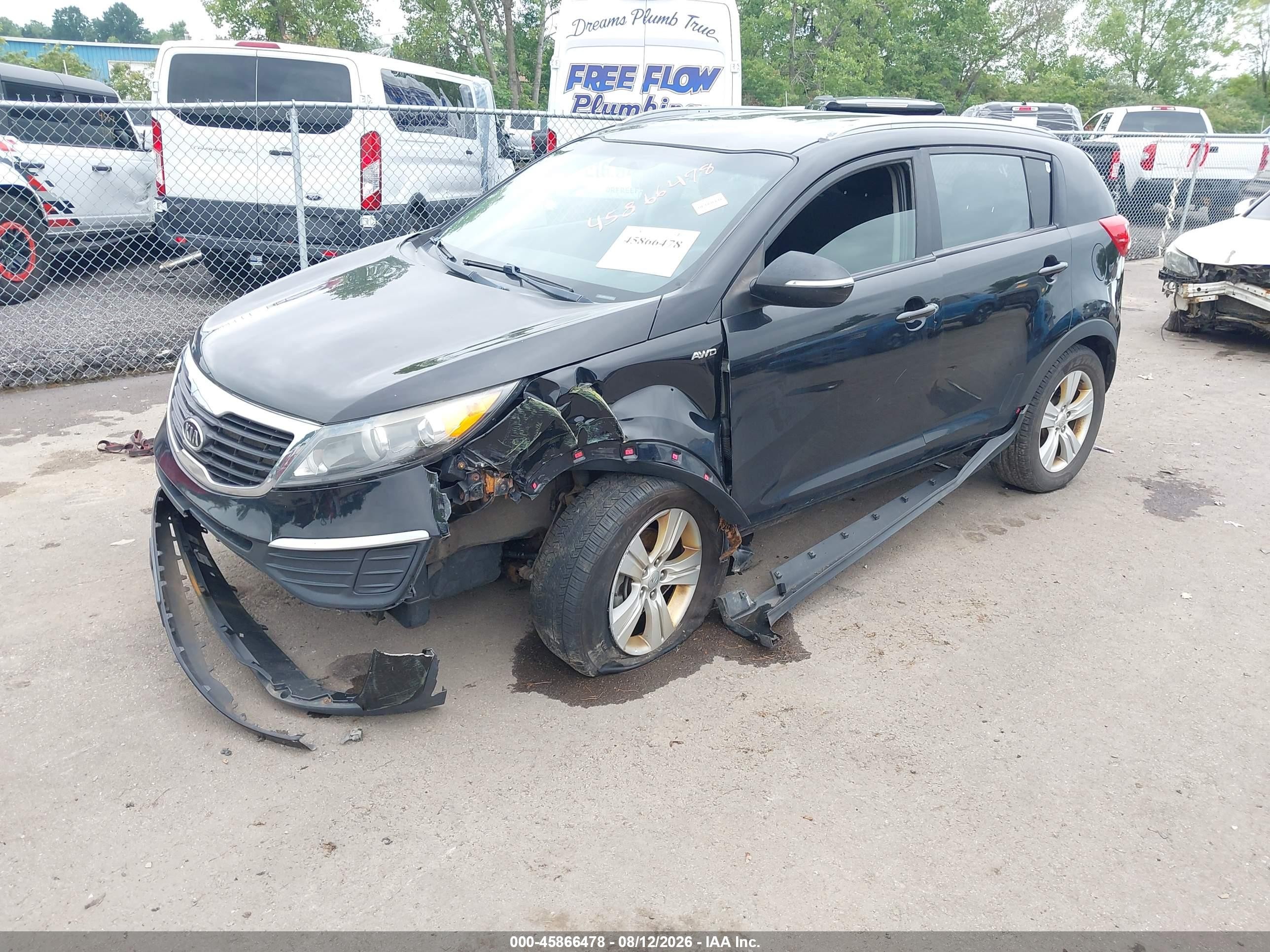 2012 Kia Sportage Lx Black vin: KNDPBCA25C7219073