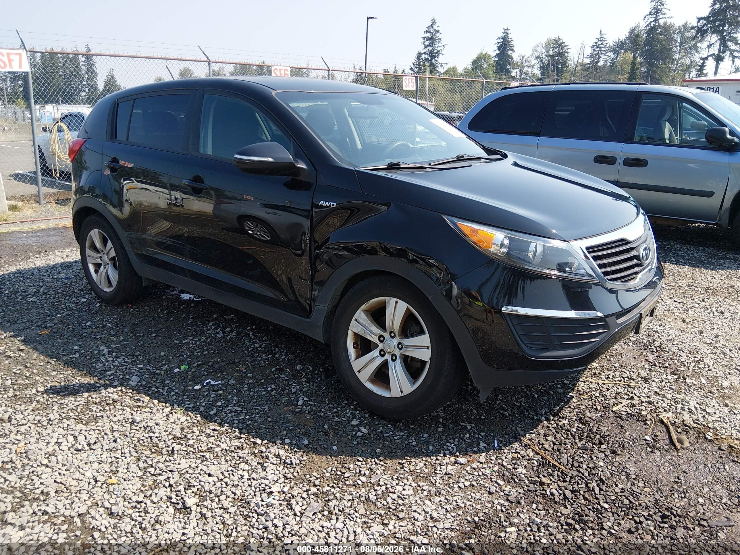 2012 Kia Sportage Lx Black vin: KNDPBCA25C7226184