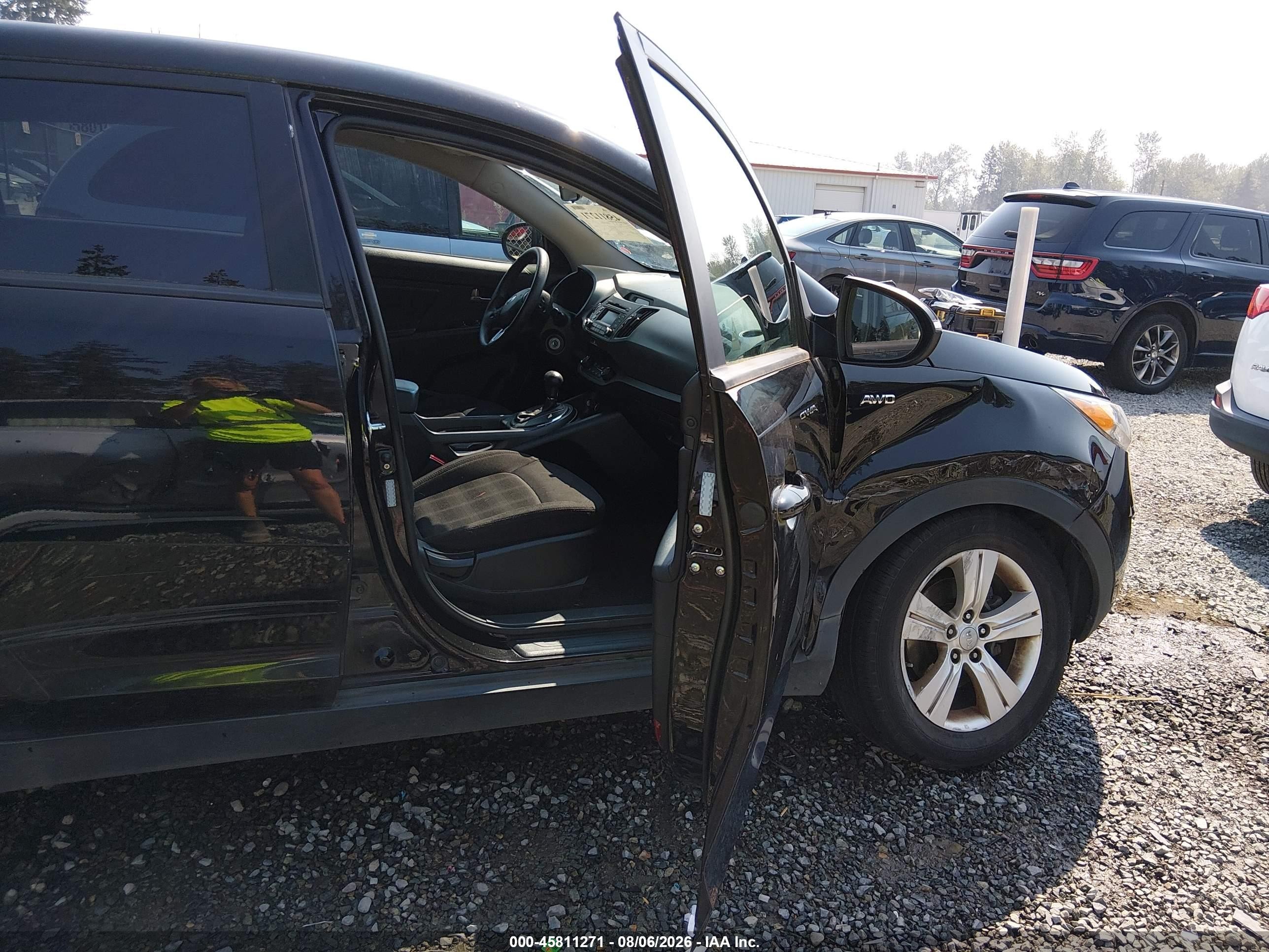 2012 Kia Sportage Lx Black vin: KNDPBCA25C7226184