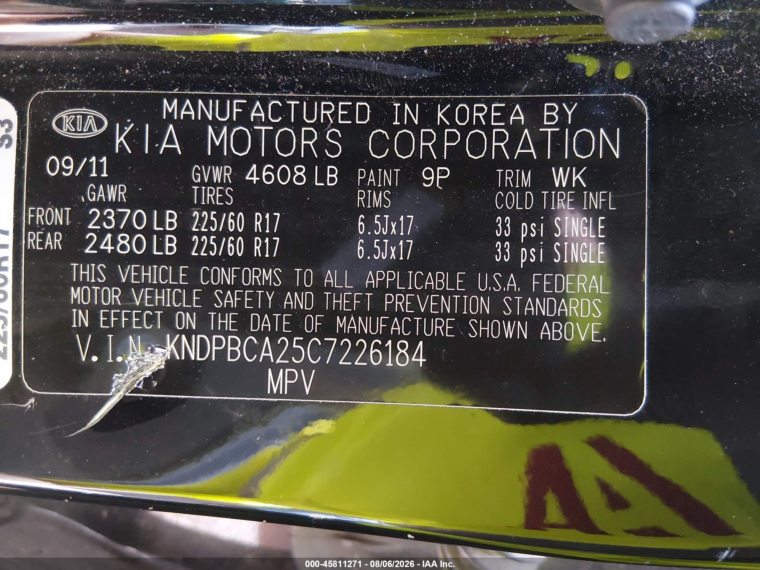 2012 Kia Sportage Lx Black vin: KNDPBCA25C7226184