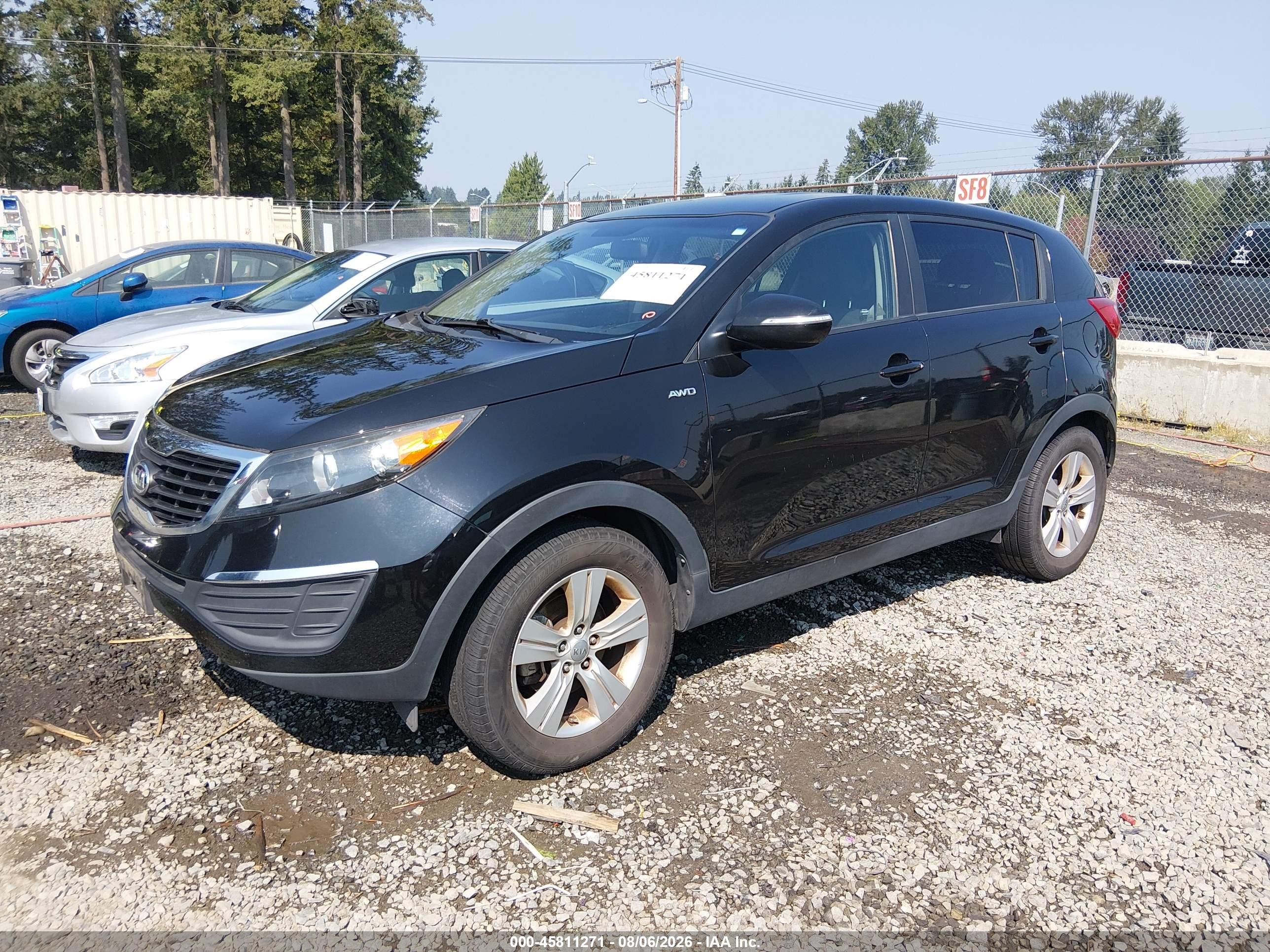 2012 Kia Sportage Lx Black vin: KNDPBCA25C7226184