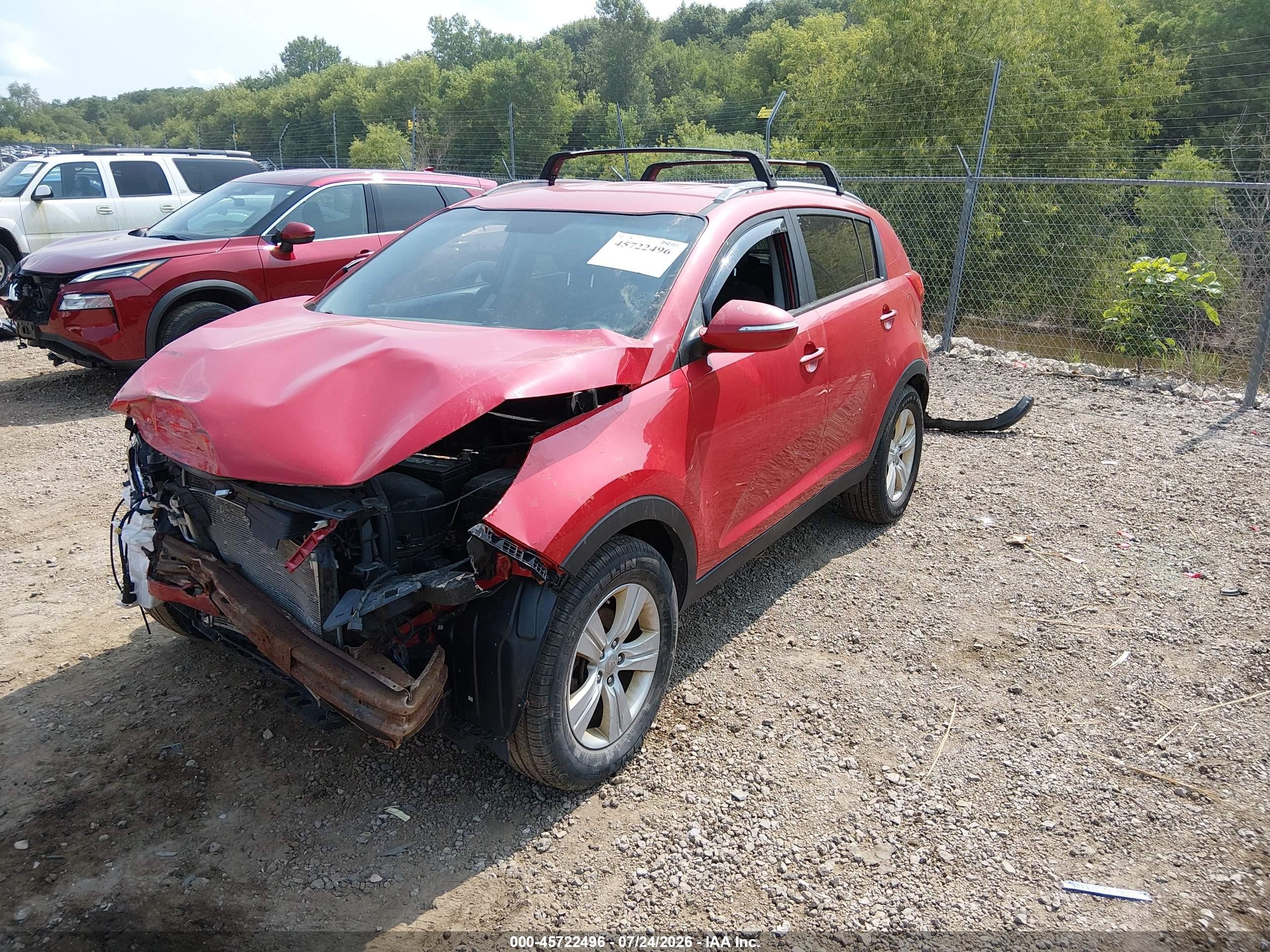 2013 Kia Sportage Lx Red vin: KNDPBCA25D7469530