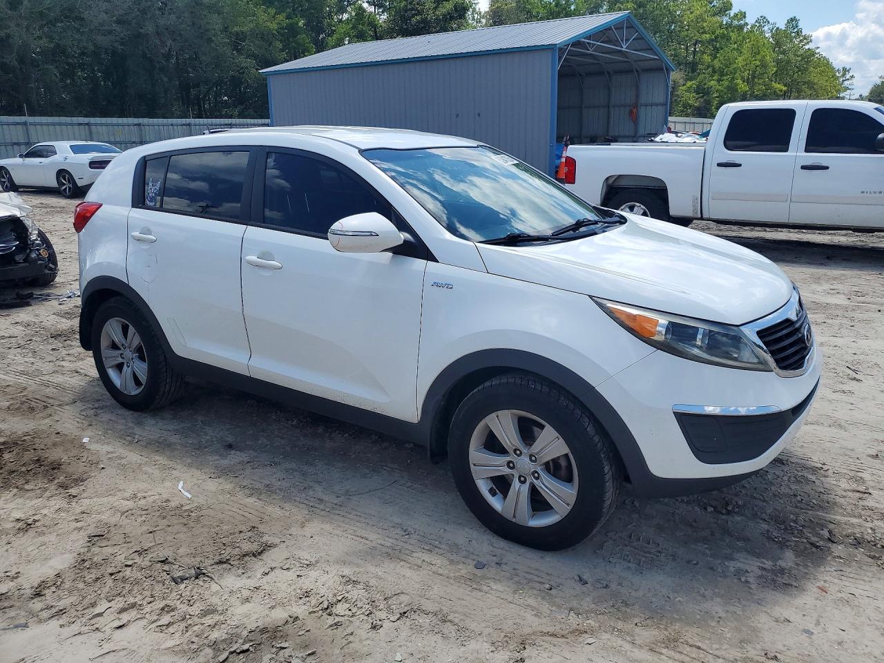 2013 Kia Sportage Lx White vin: KNDPBCA25D7543478
