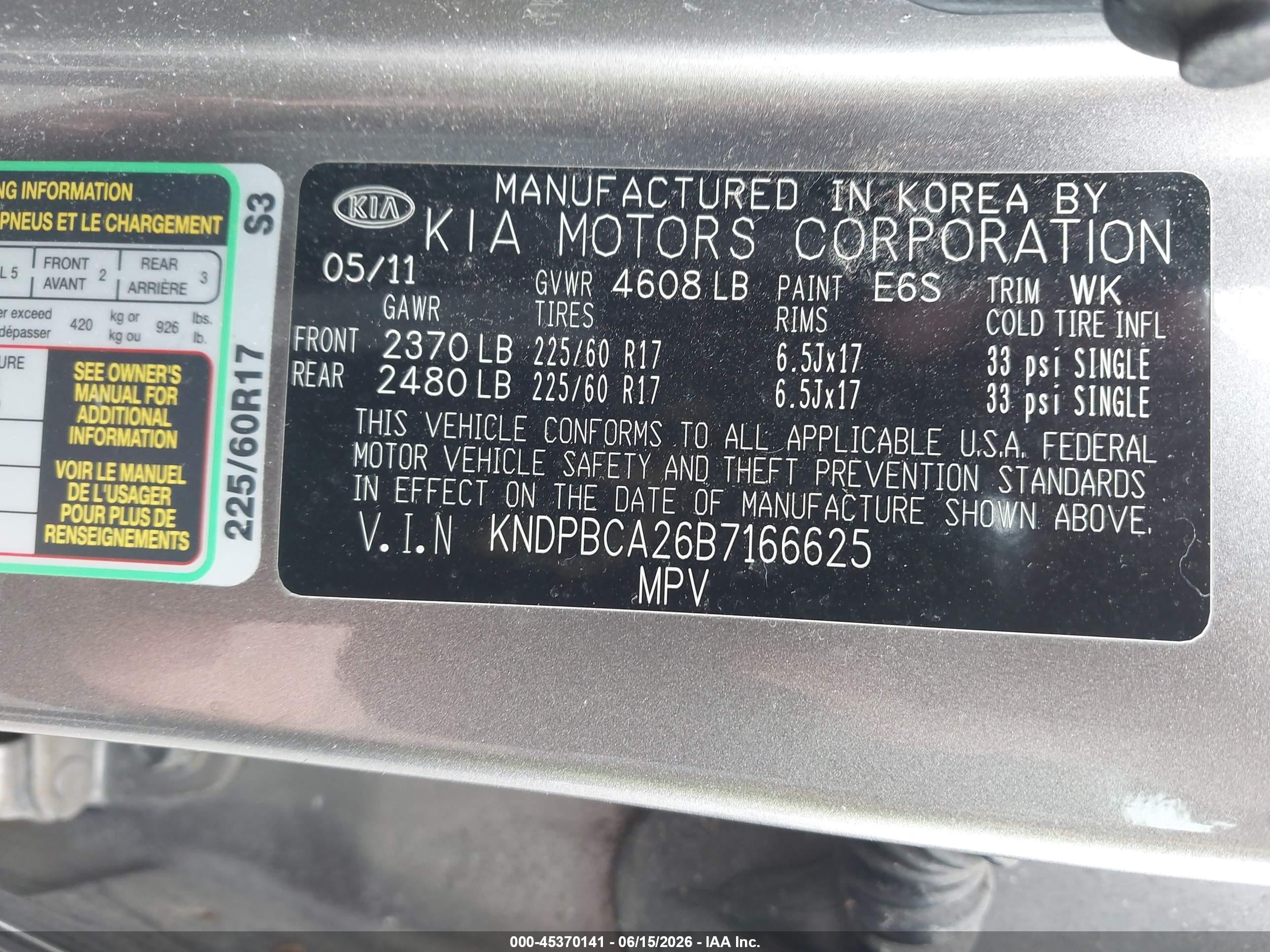 2011 Kia Sportage Lx Gray vin: KNDPBCA26B7166625
