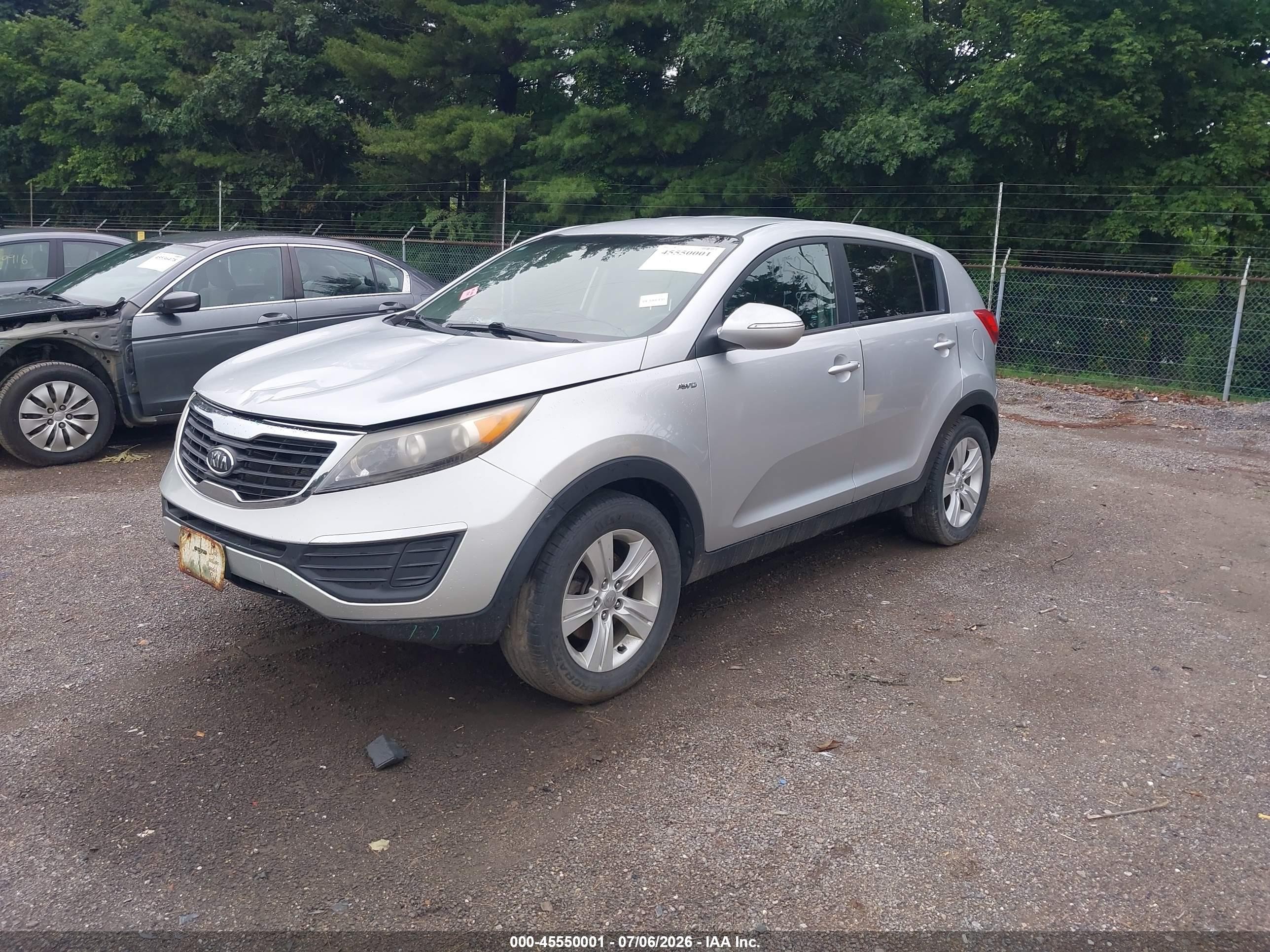 2012 Kia Sportage Lx Gray vin: KNDPBCA26C7309090