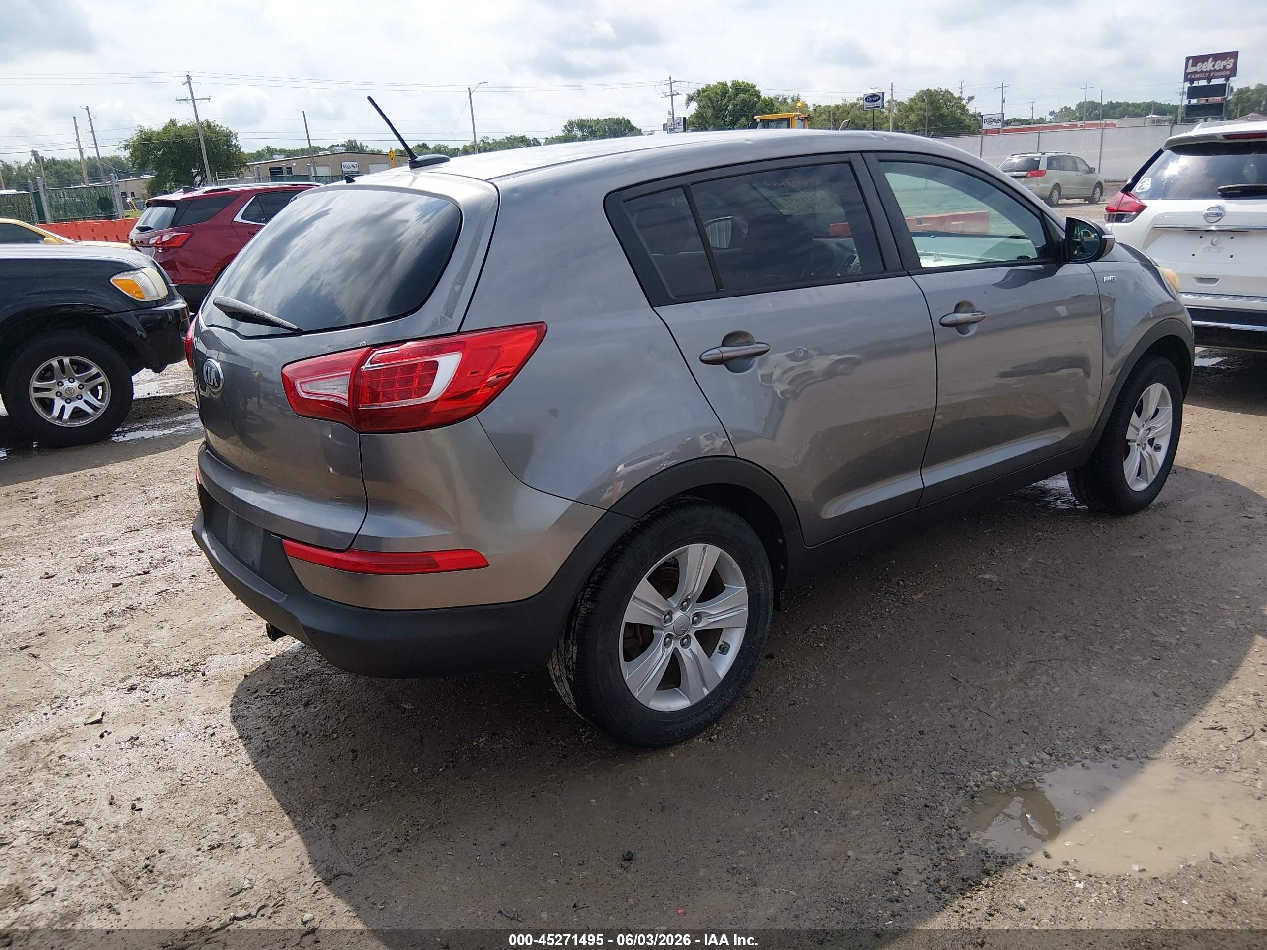 2013 Kia Sportage Lx Gray vin: KNDPBCA26D7364253