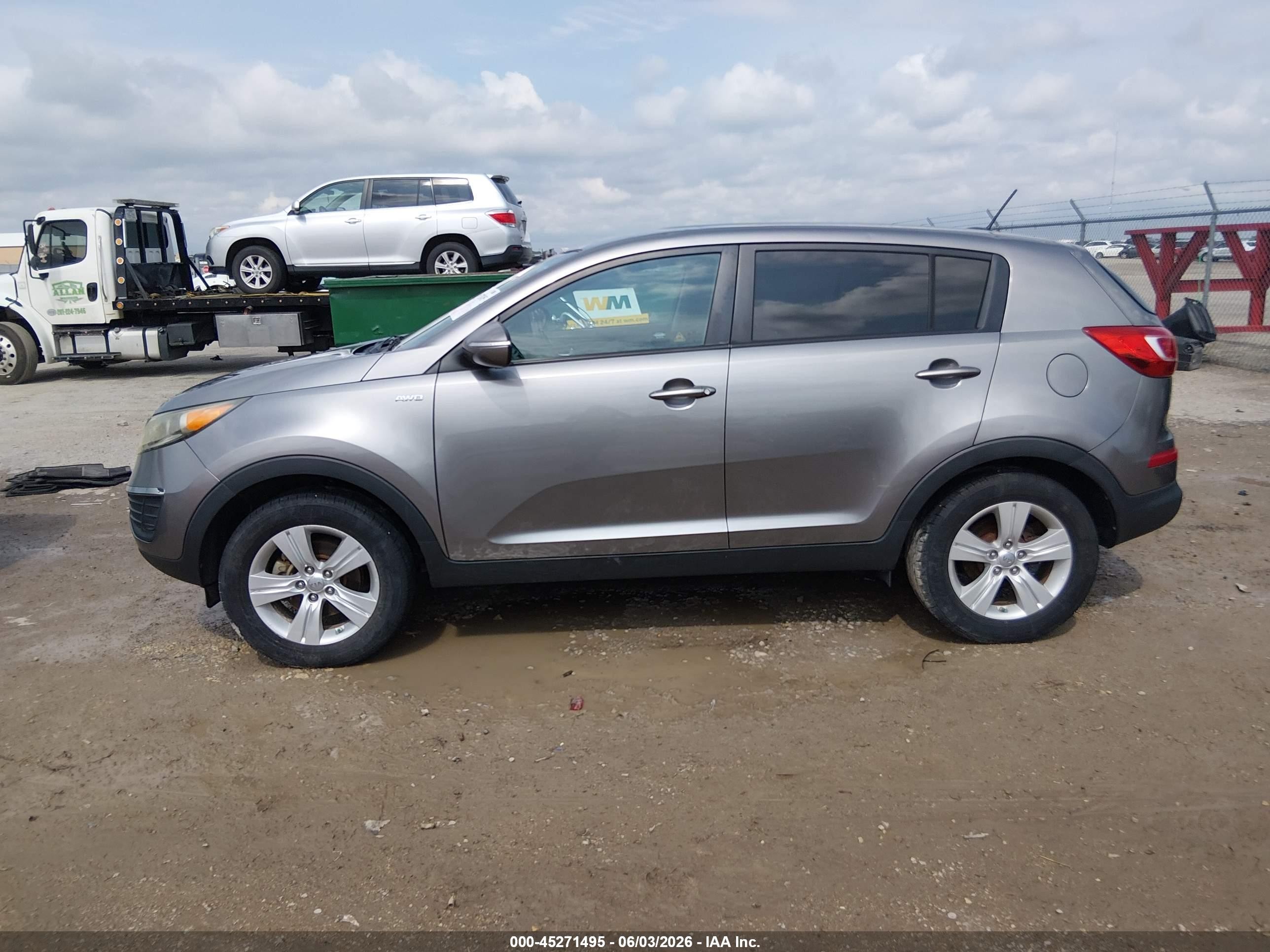 2013 Kia Sportage Lx Gray vin: KNDPBCA26D7364253