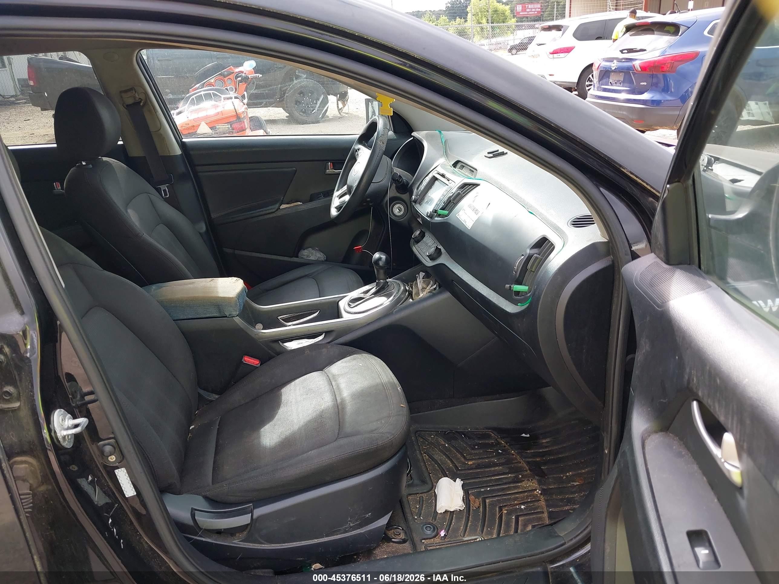 2012 Kia Sportage Lx Black vin: KNDPBCA27C7232570