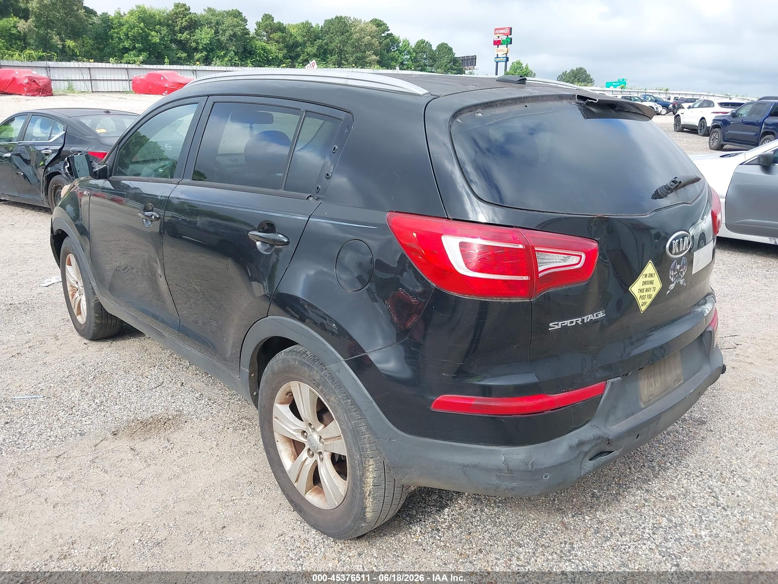 2012 Kia Sportage Lx Black vin: KNDPBCA27C7232570