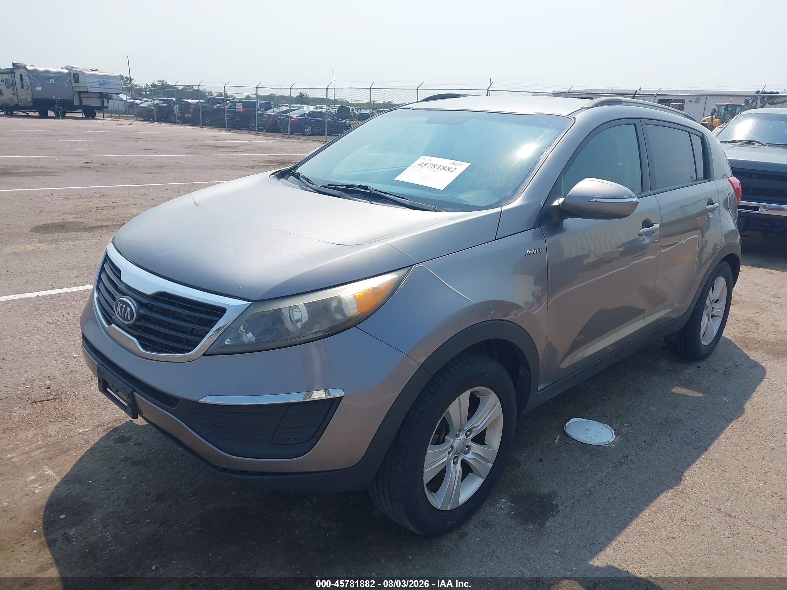 2012 Kia Sportage Lx Gray vin: KNDPBCA27C7304013