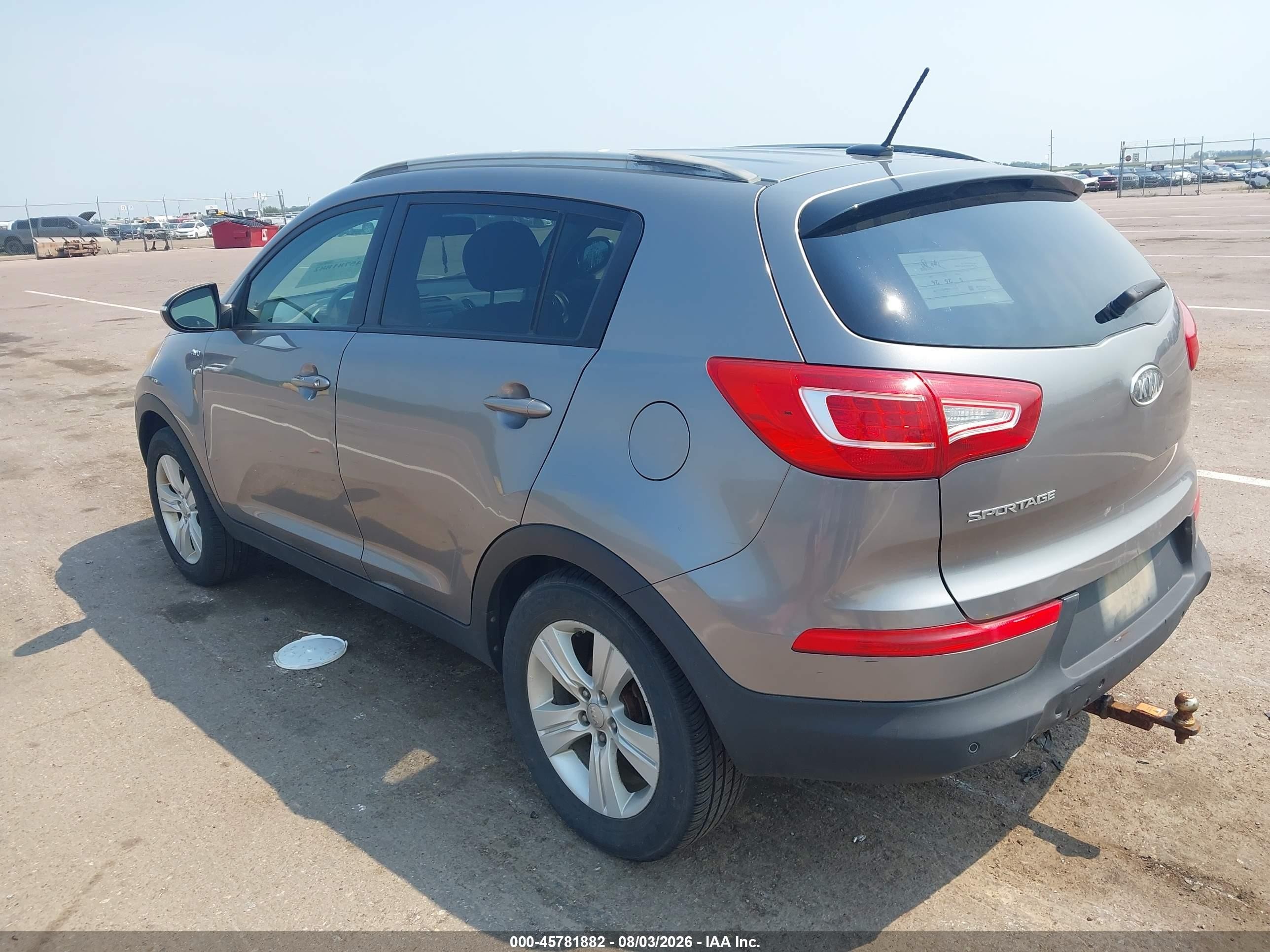 2012 Kia Sportage Lx Gray vin: KNDPBCA27C7304013