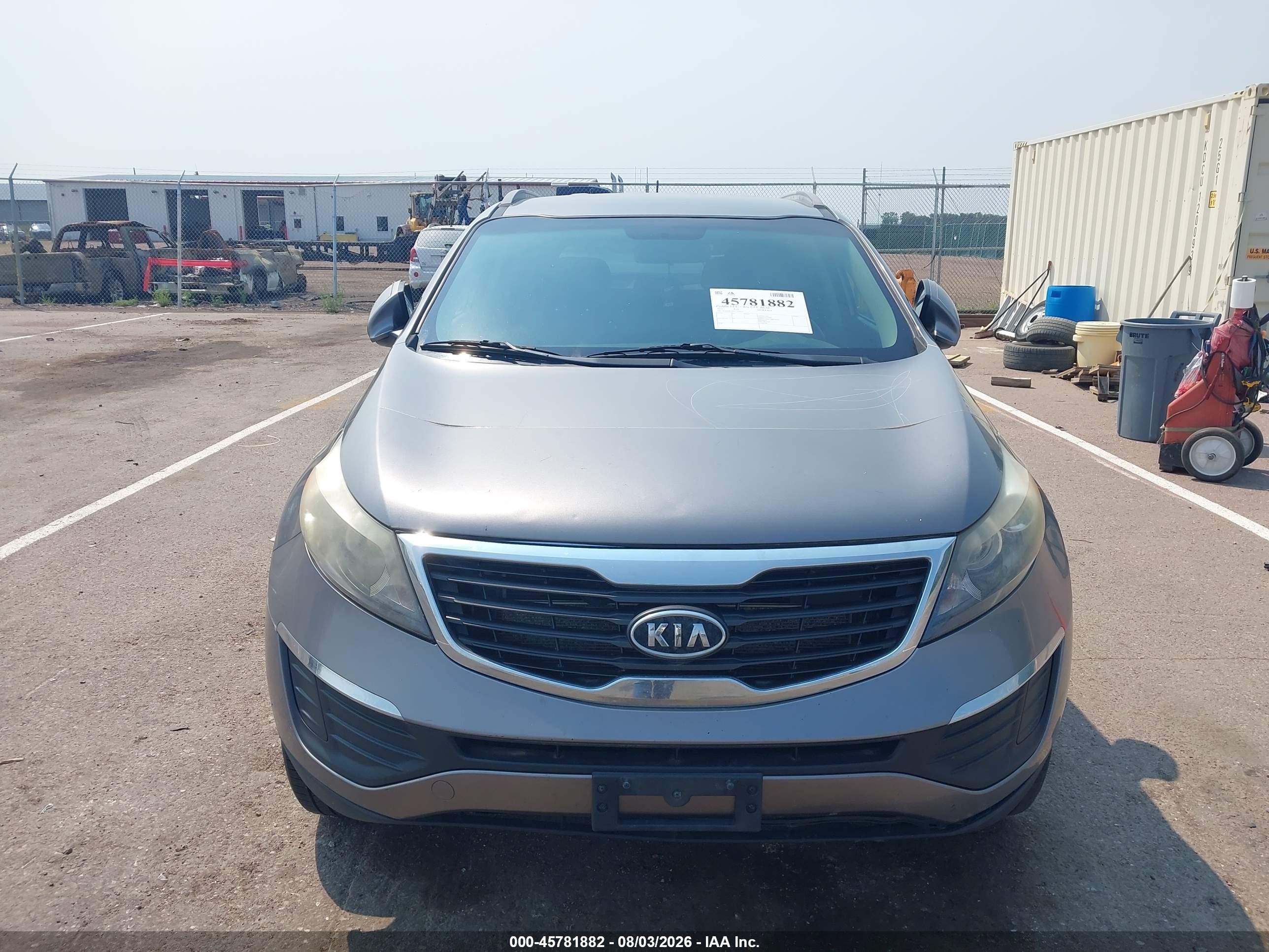 2012 Kia Sportage Lx Gray vin: KNDPBCA27C7304013