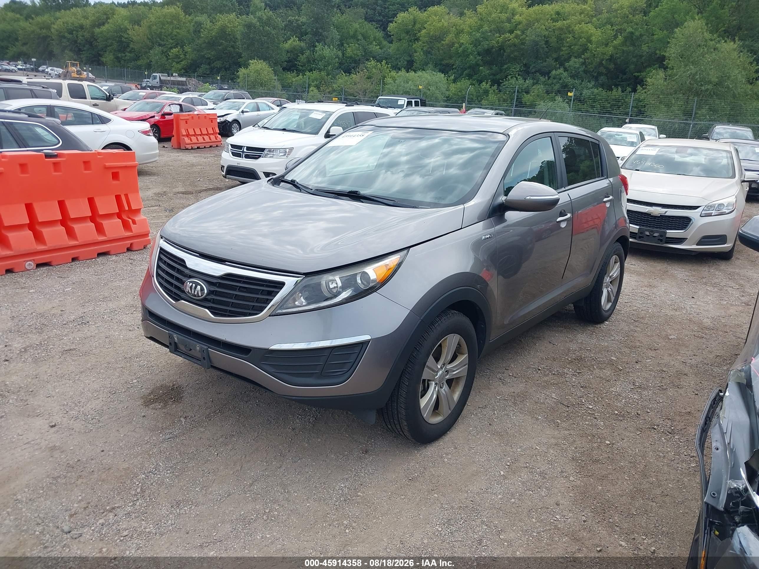 2013 Kia Sportage Lx Gray vin: KNDPBCA27D7405490