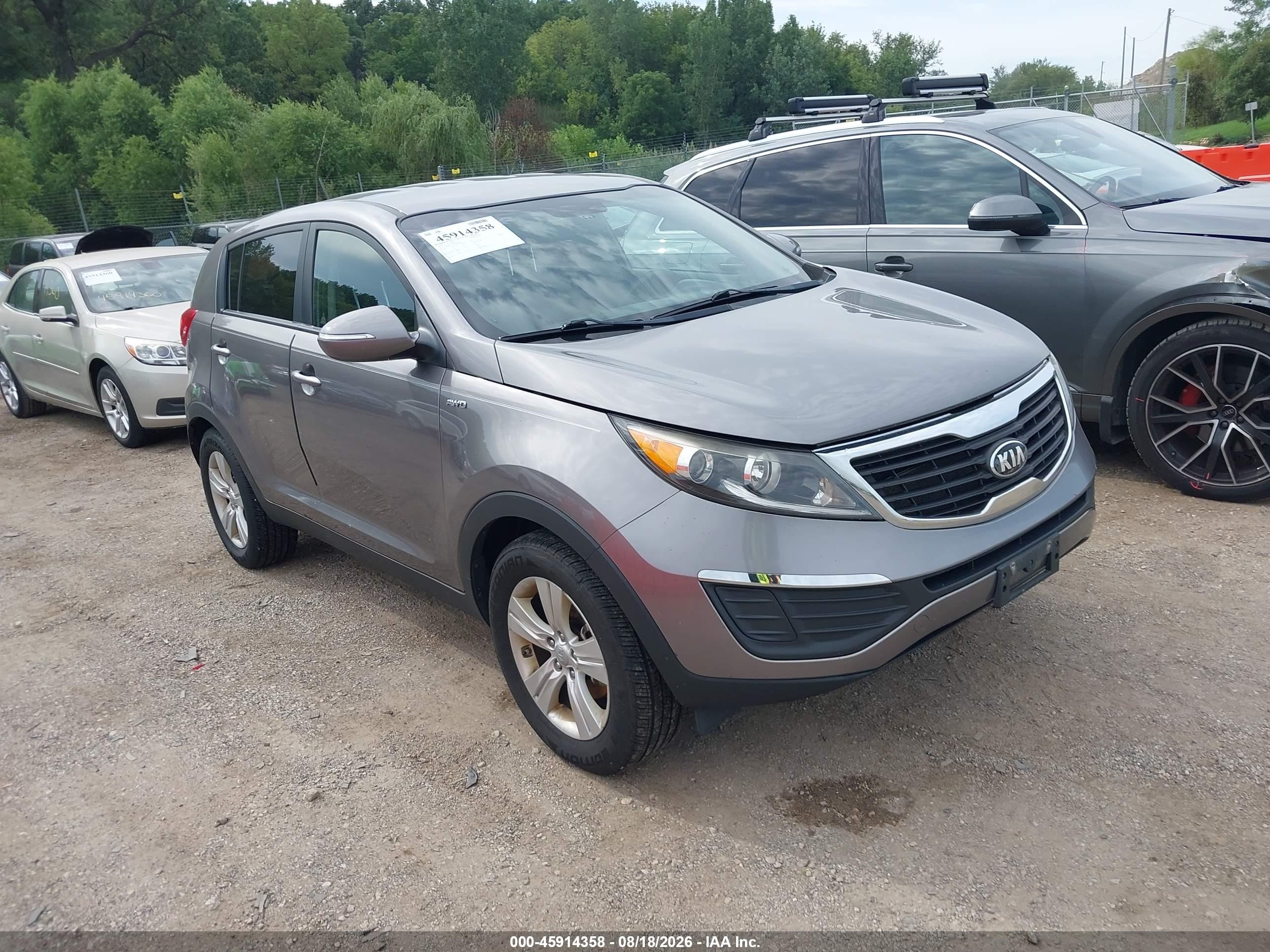 2013 Kia Sportage Lx Gray vin: KNDPBCA27D7405490