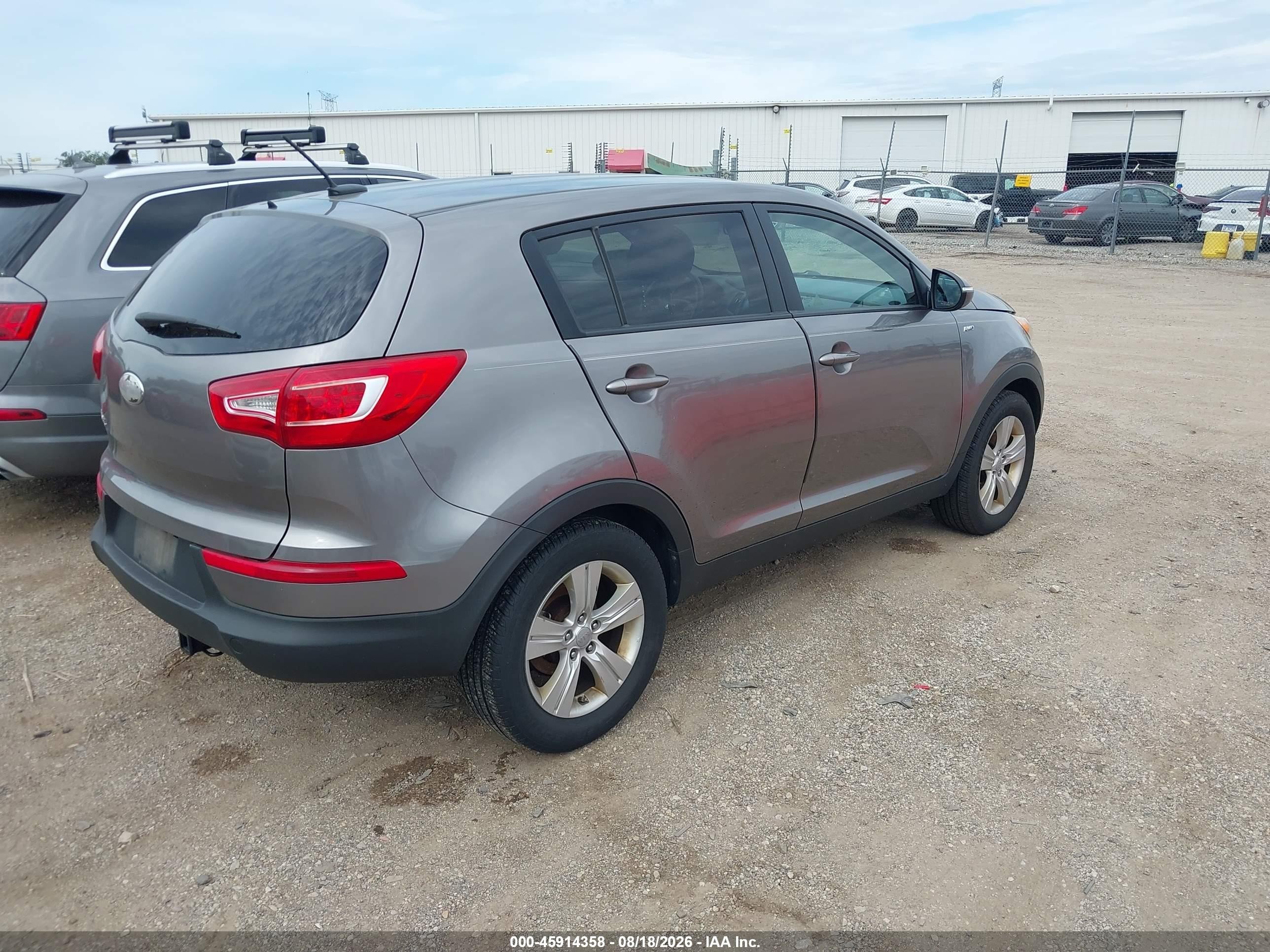 2013 Kia Sportage Lx Gray vin: KNDPBCA27D7405490
